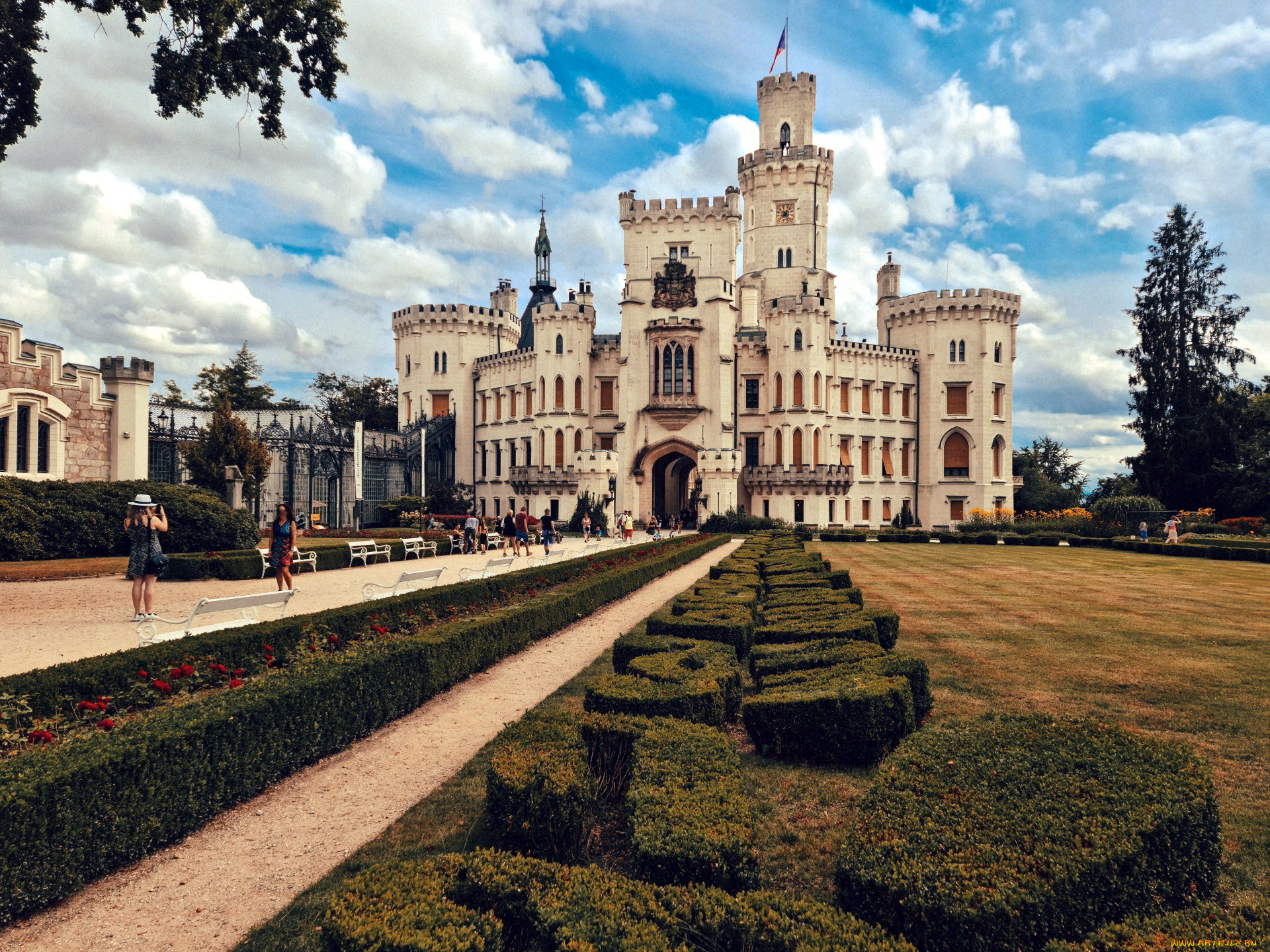 castle, hlubokа, nad, vltavou, города, замки, чехии, castle, hlubokа, nad, vltavou