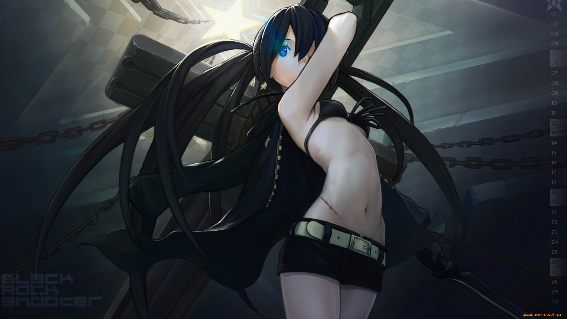 аниме, black, rock, shooter