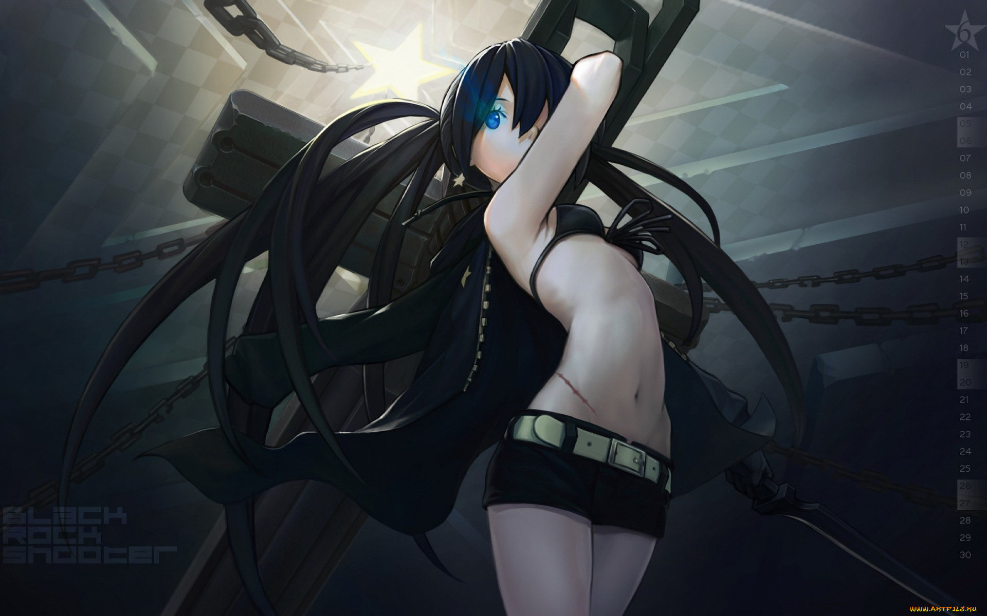 аниме, black, rock, shooter