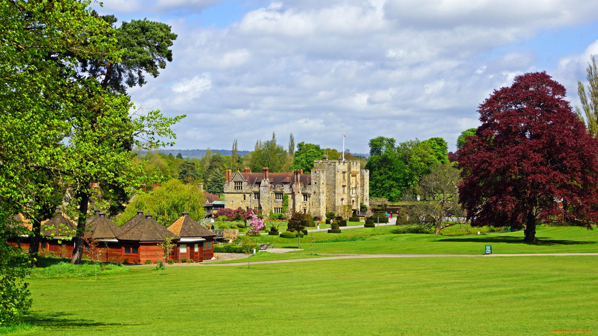 англия, севенокс, дистрикт, hever, castle, города, дворцы, замки, крепости, замок, ландшафт