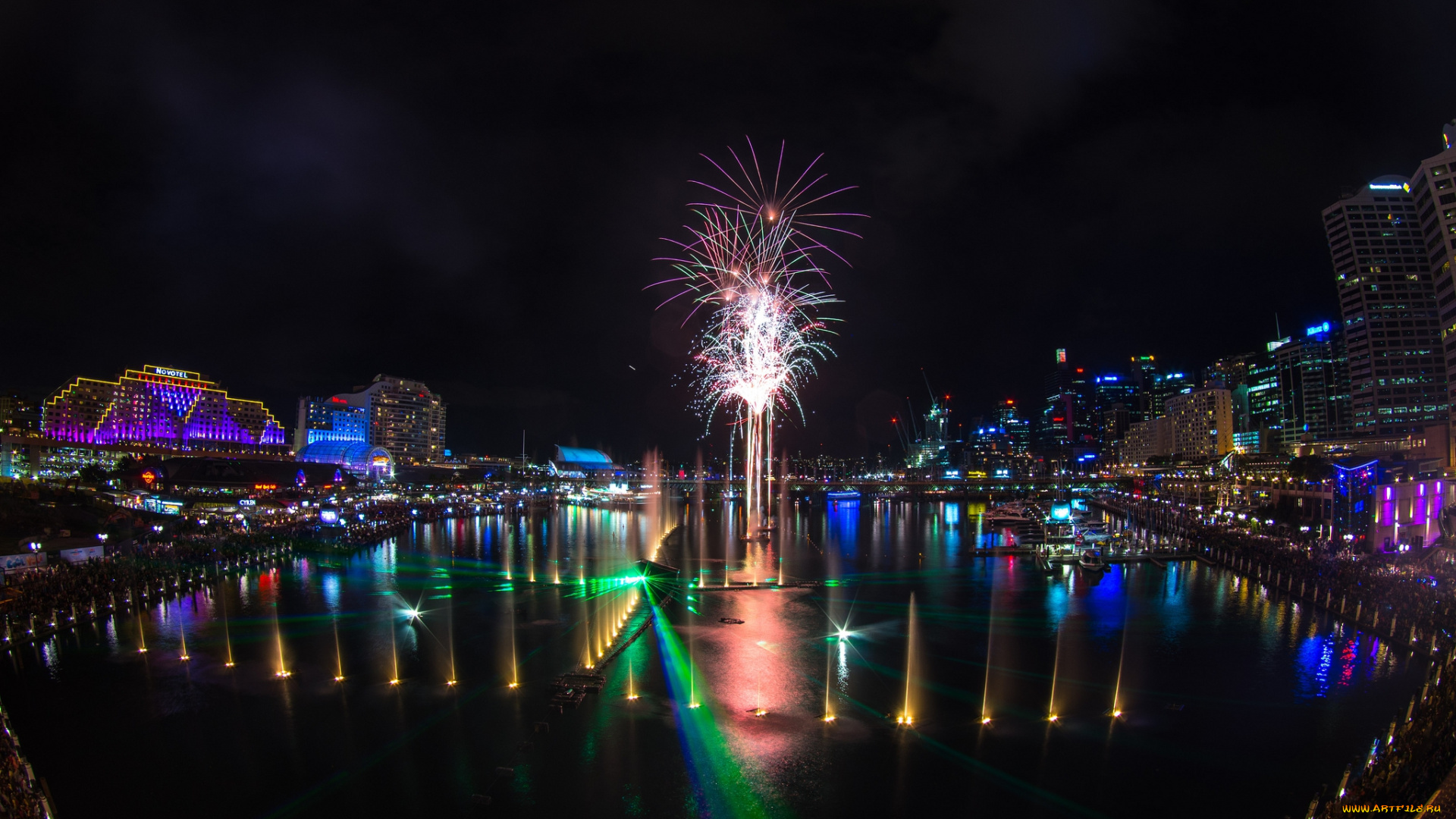 vivid, sydney, festival, 2014, города, сидней, , австралия, город, ночь, фестиваль, фейерверк