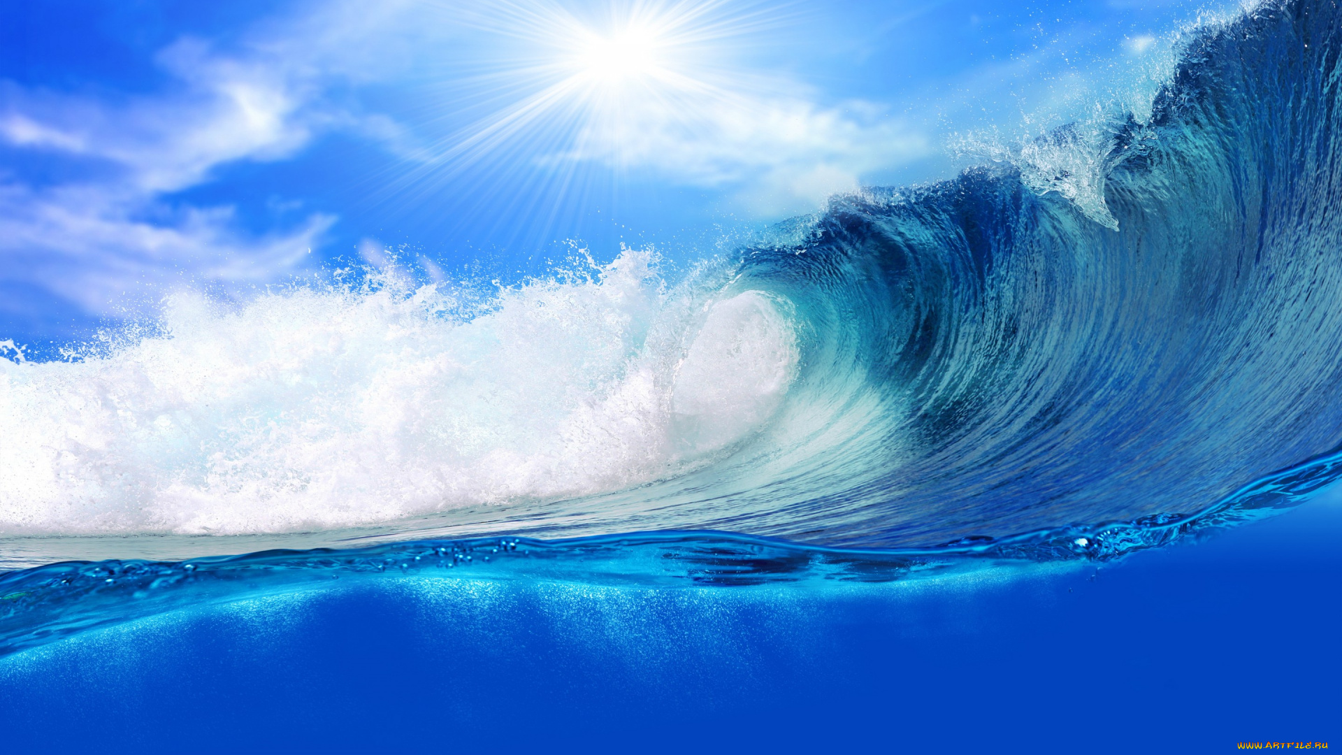природа, вода, море, волна, sea, океан, blue, wave, ocean, splash, sky