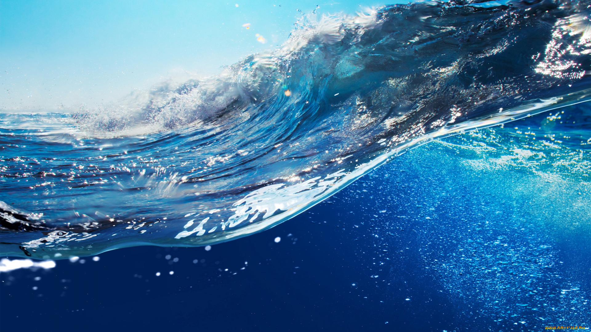 природа, вода, wave, splash, ocean, волна, море, океан, sky, sea, blue