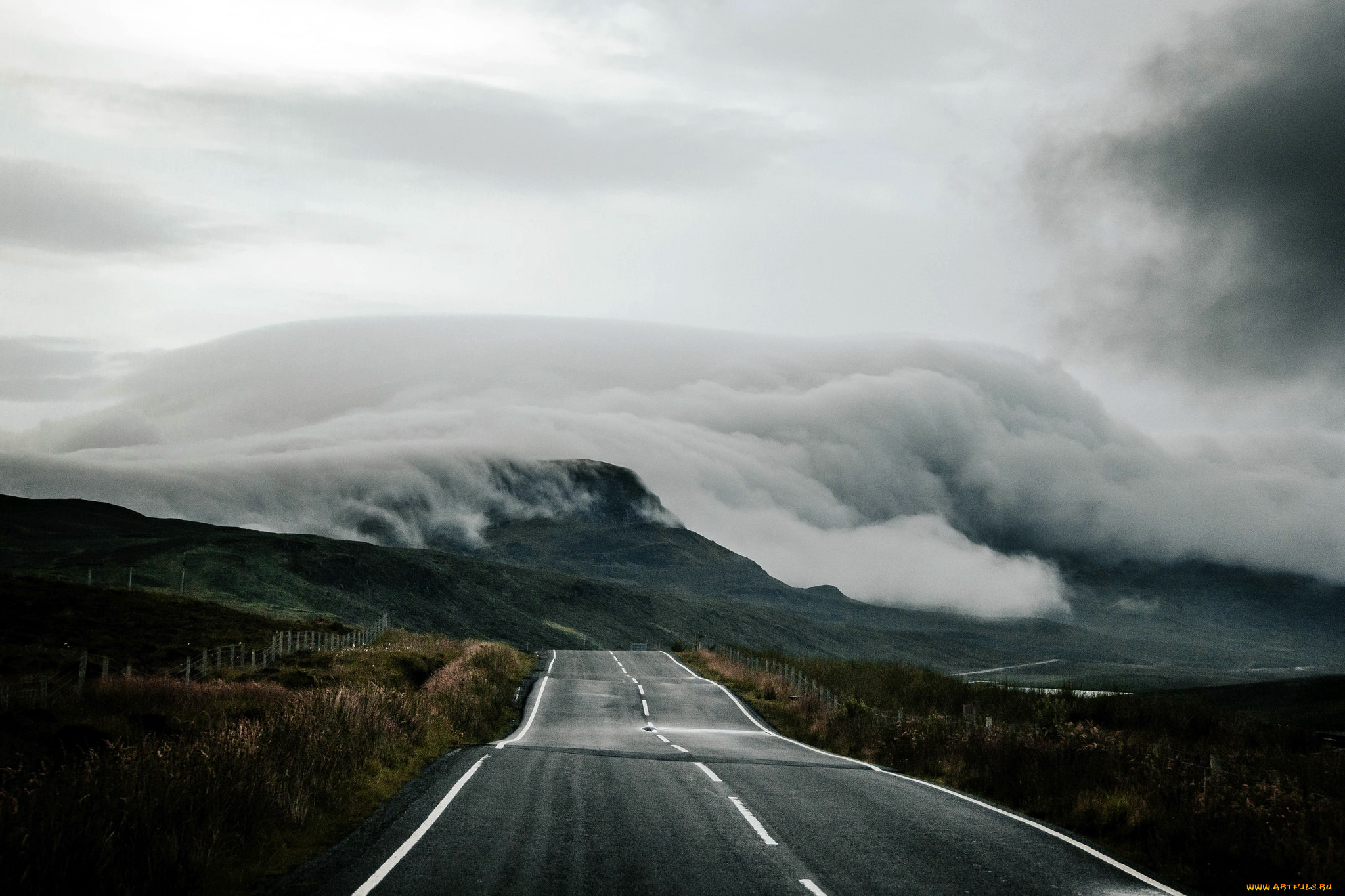 природа, дороги, дорога, united, kingdom, tote, scotland, туман
