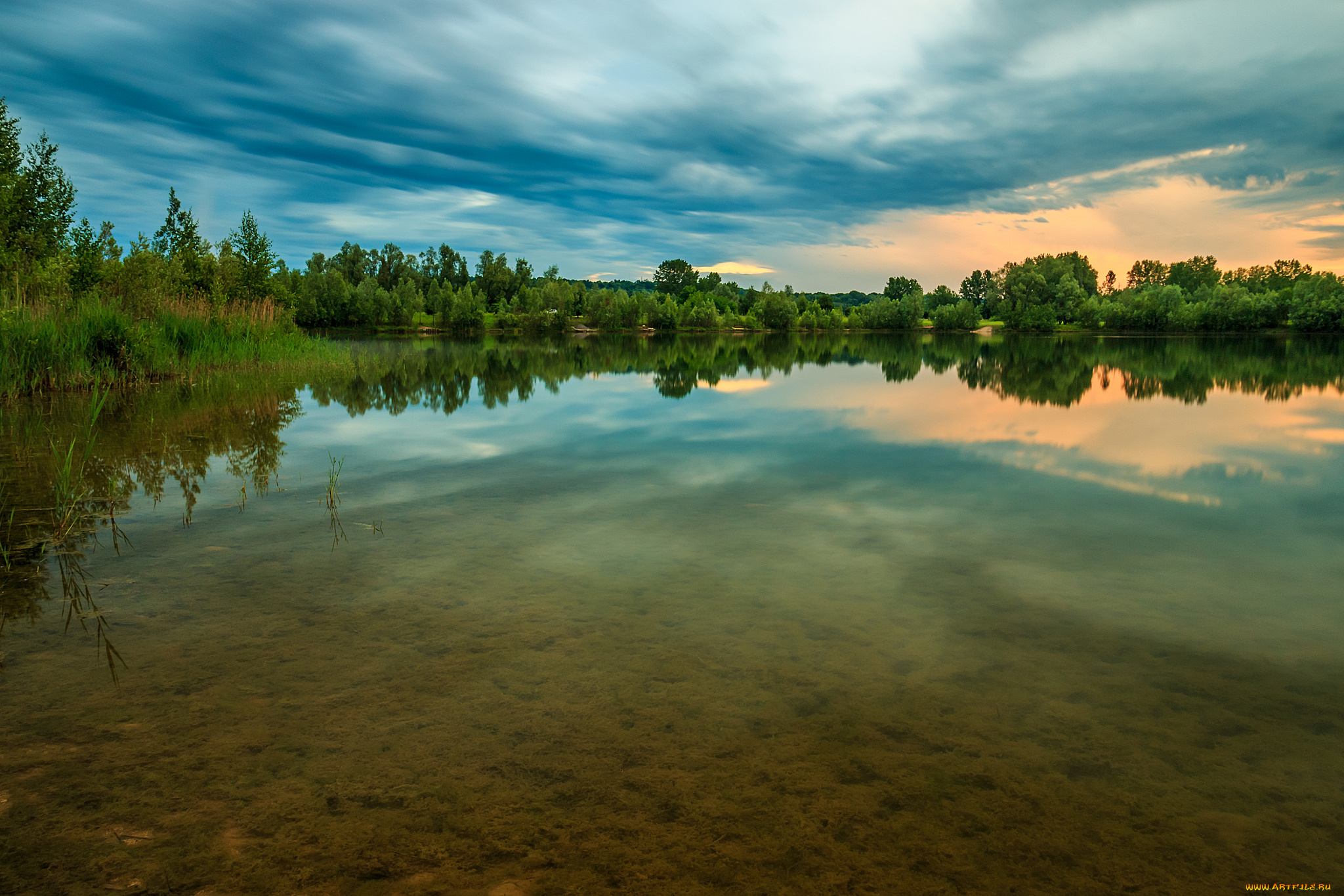 природа, реки, озера, вода, поток, деревья, река