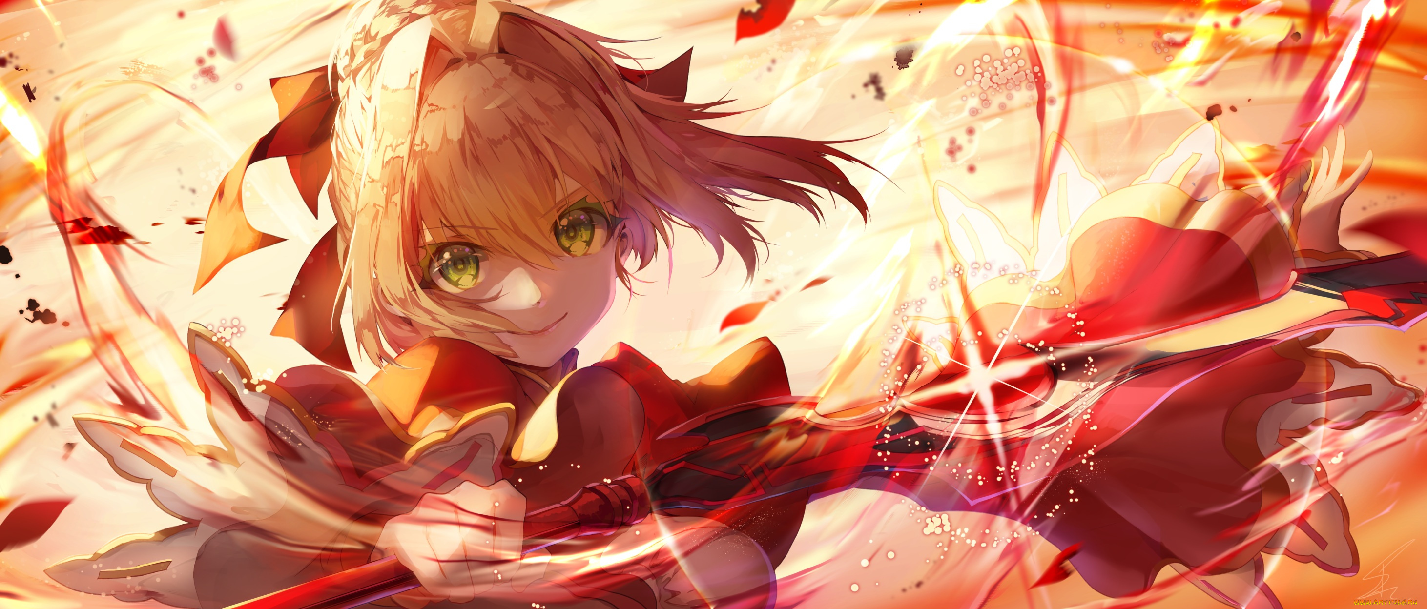 аниме, fate, stay, night, saber, extra