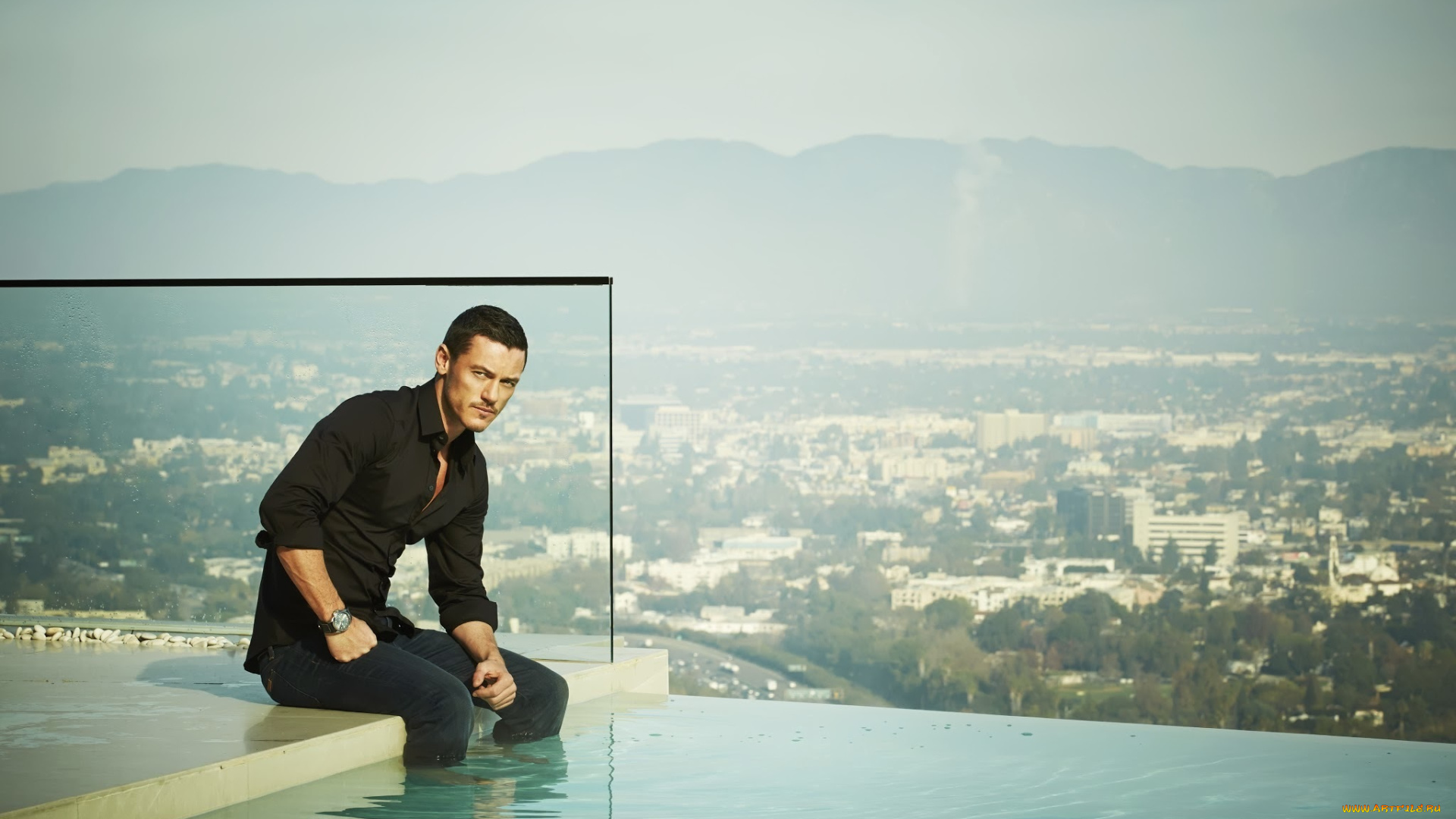 мужчины, luke, evans, мужчина, бассейн, люк, эванс, вода, luke, evans