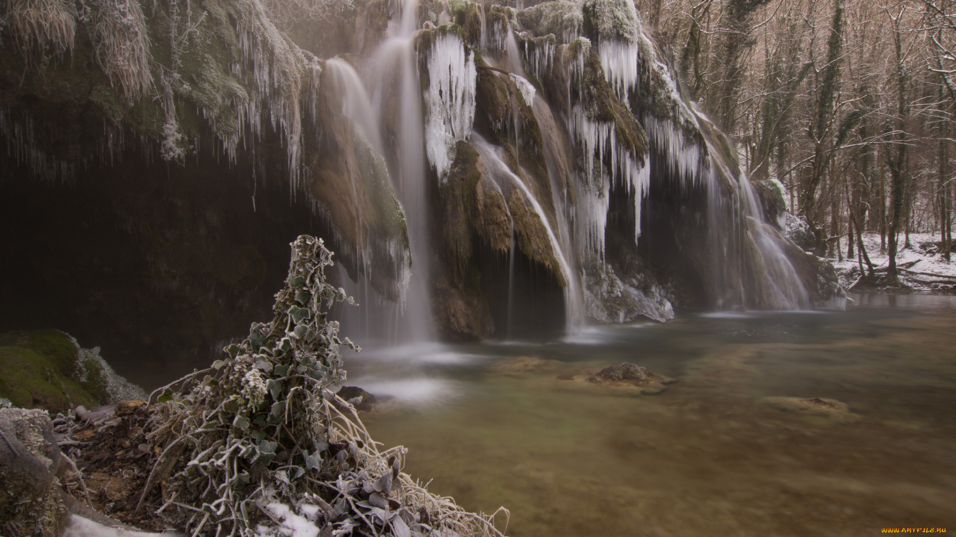 природа, восходы, закаты, водопад, река, лес