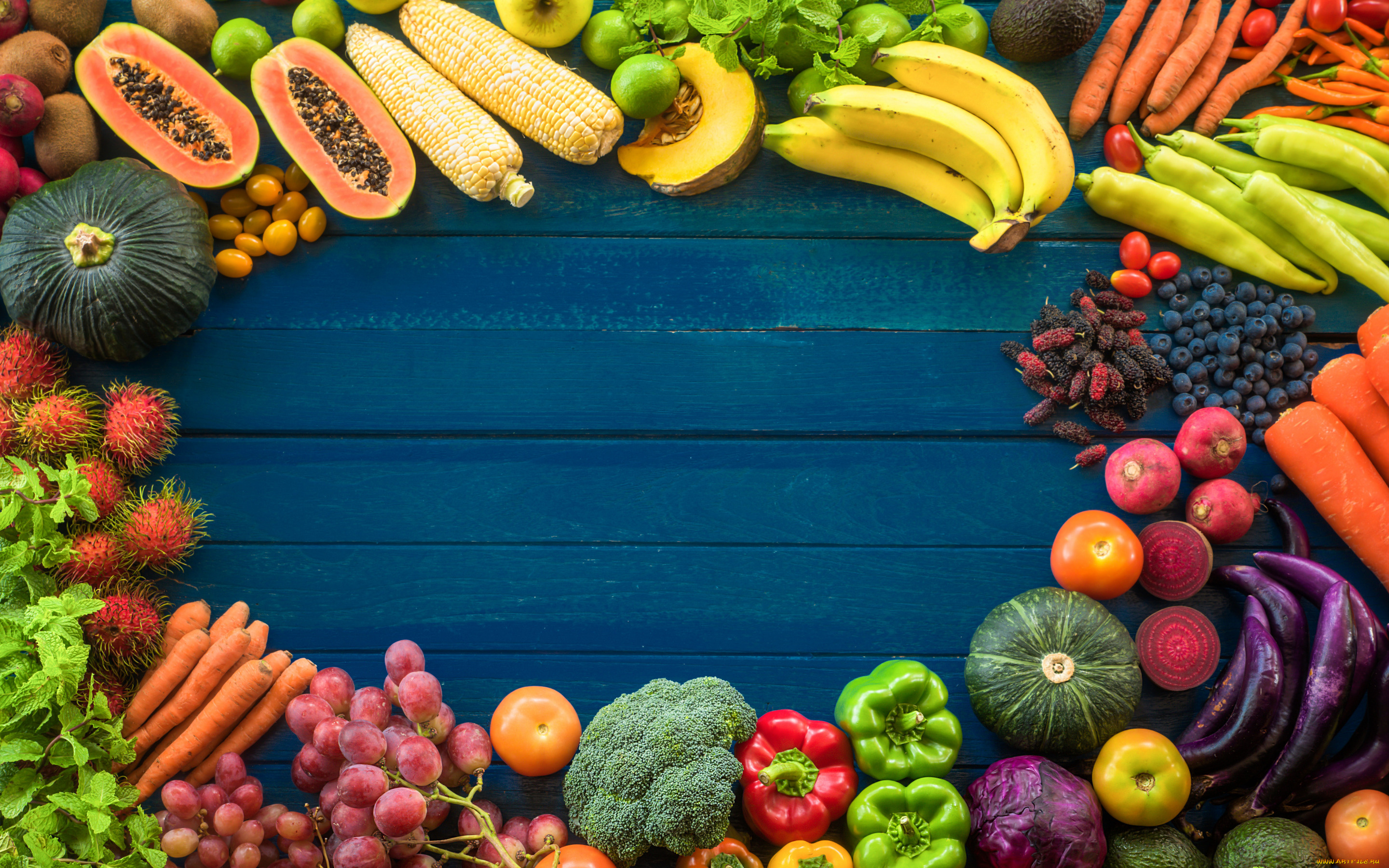 еда, фрукты, и, овощи, вместе, ассорти, фон, фрукты, овощи