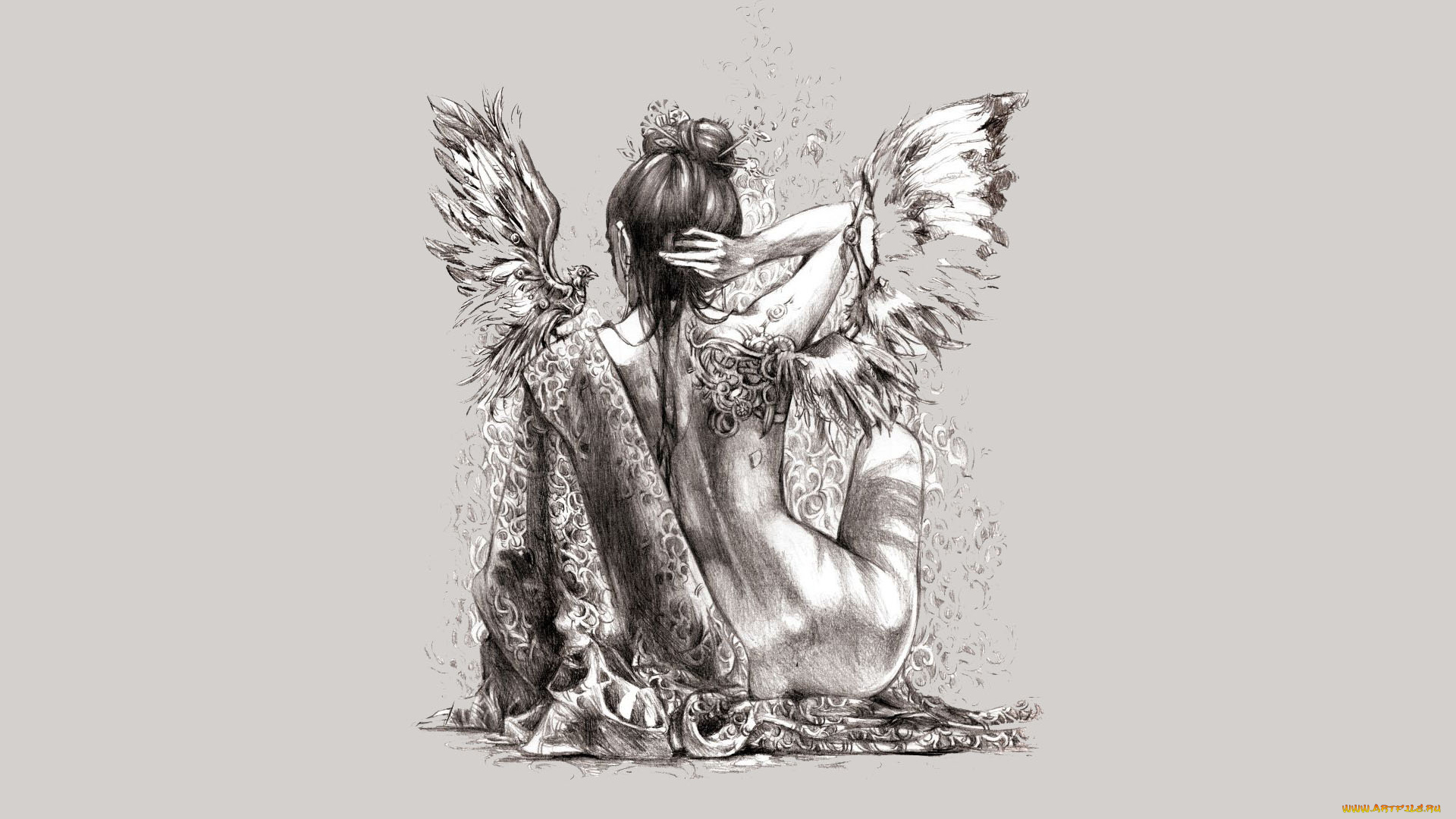 фэнтези, ангелы, девушка, ангел, ткань, крылья