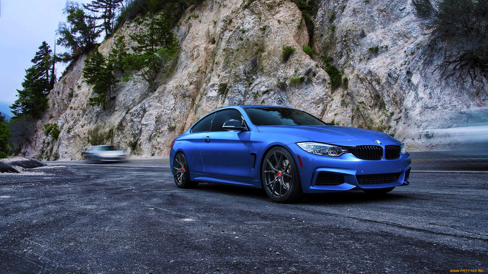 bmw, m4, автомобили, bmw, синий, дорога, гора