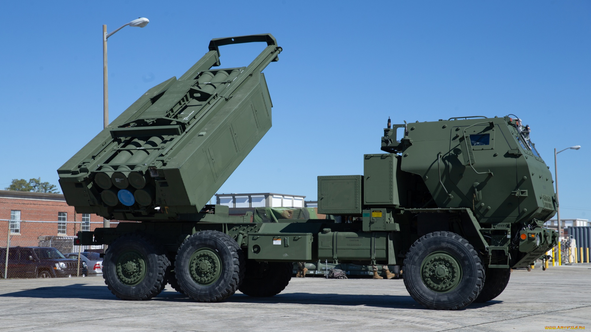 техника, военная, техника, рсзо, м142, himars, американская, реактивная, система, залпового, огня, на, колeсном, шасси