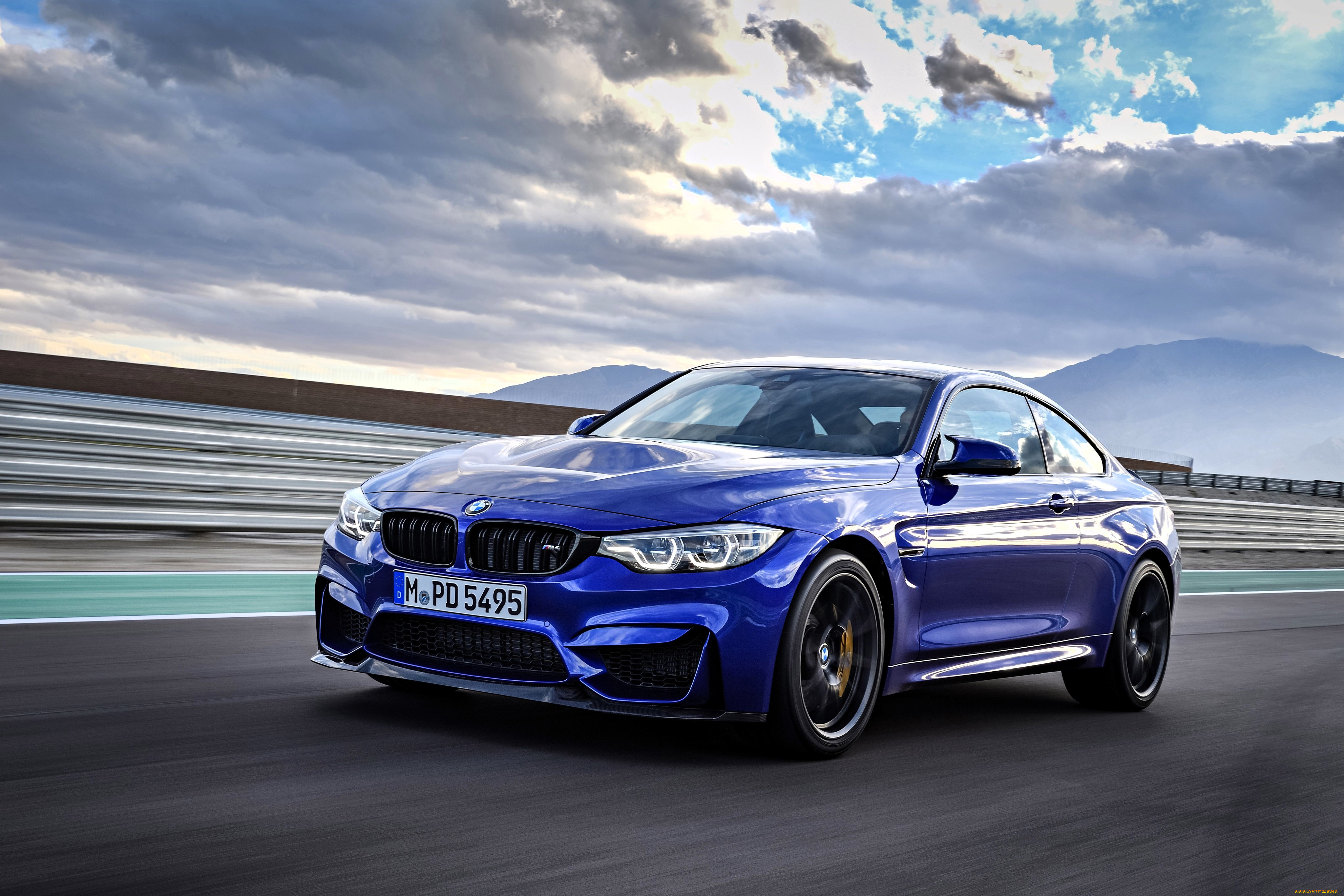 bmw, m4, автомобили, bmw, синий, скорость, дорога