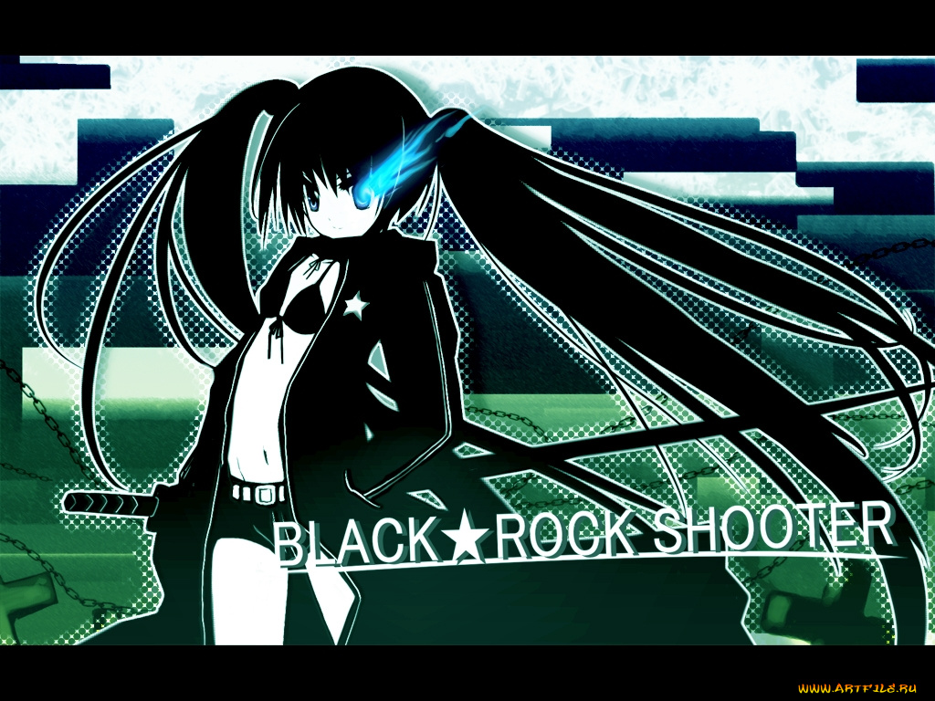 аниме, black, rock, shooter