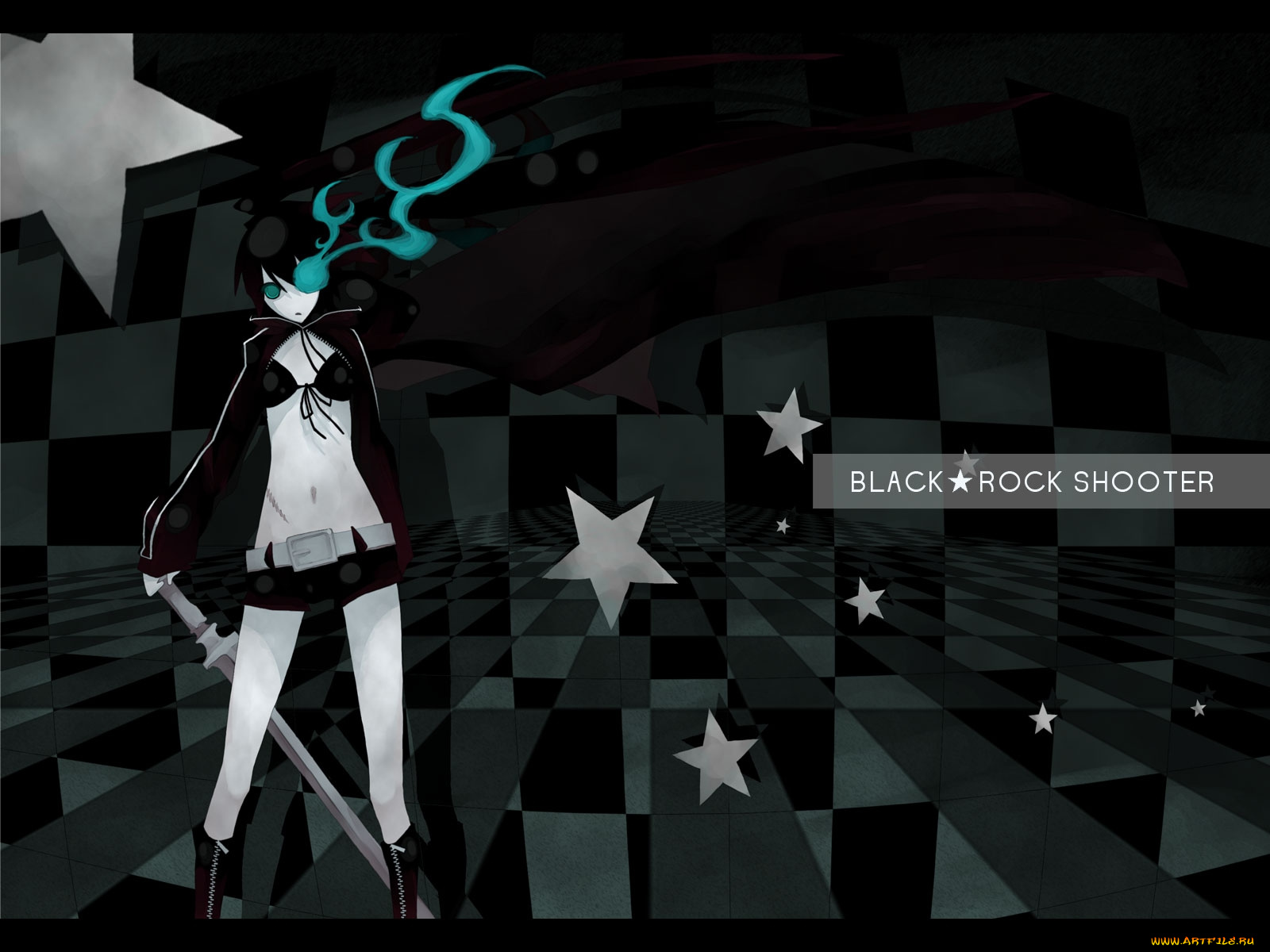 аниме, black, rock, shooter