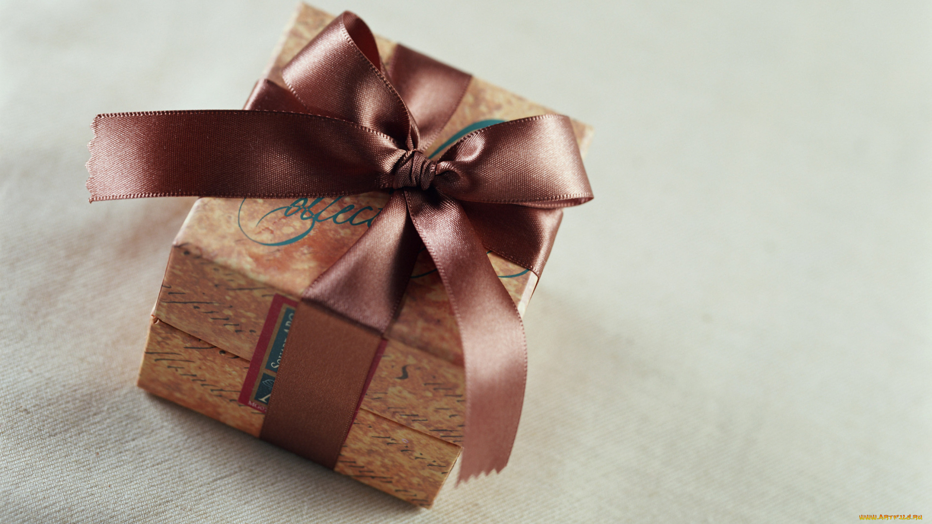 праздничные, подарки, коробочки, бантик, подарок, коробочка, коричневая, лента