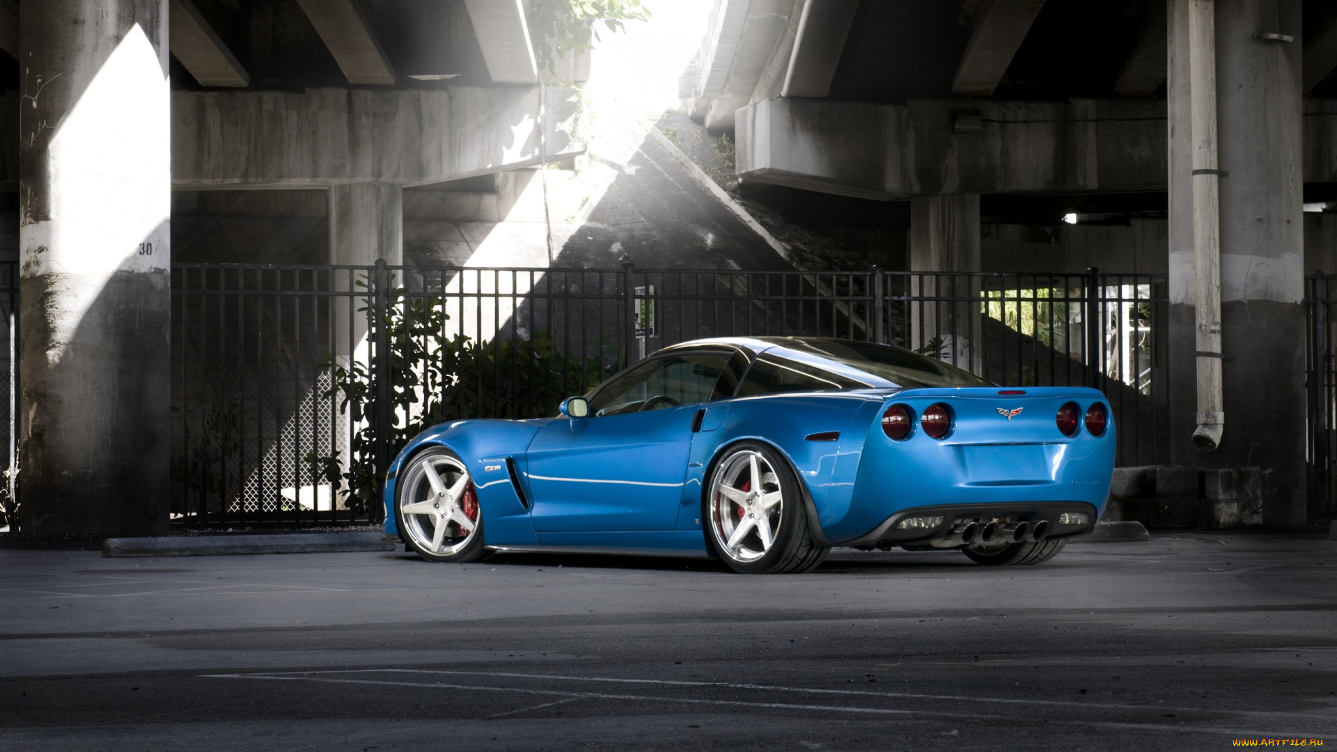 автомобили, corvette, blue
