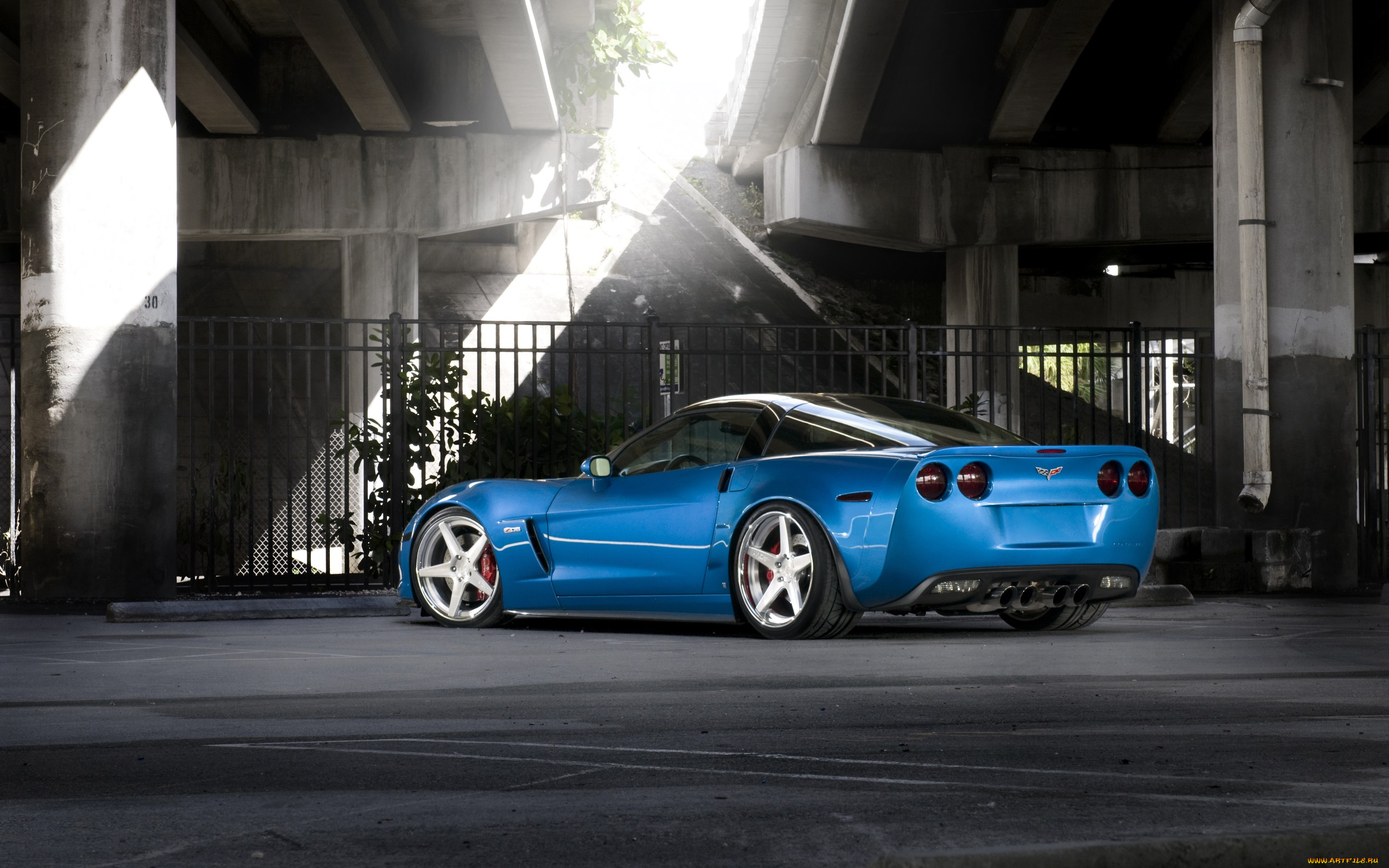 автомобили, corvette, blue