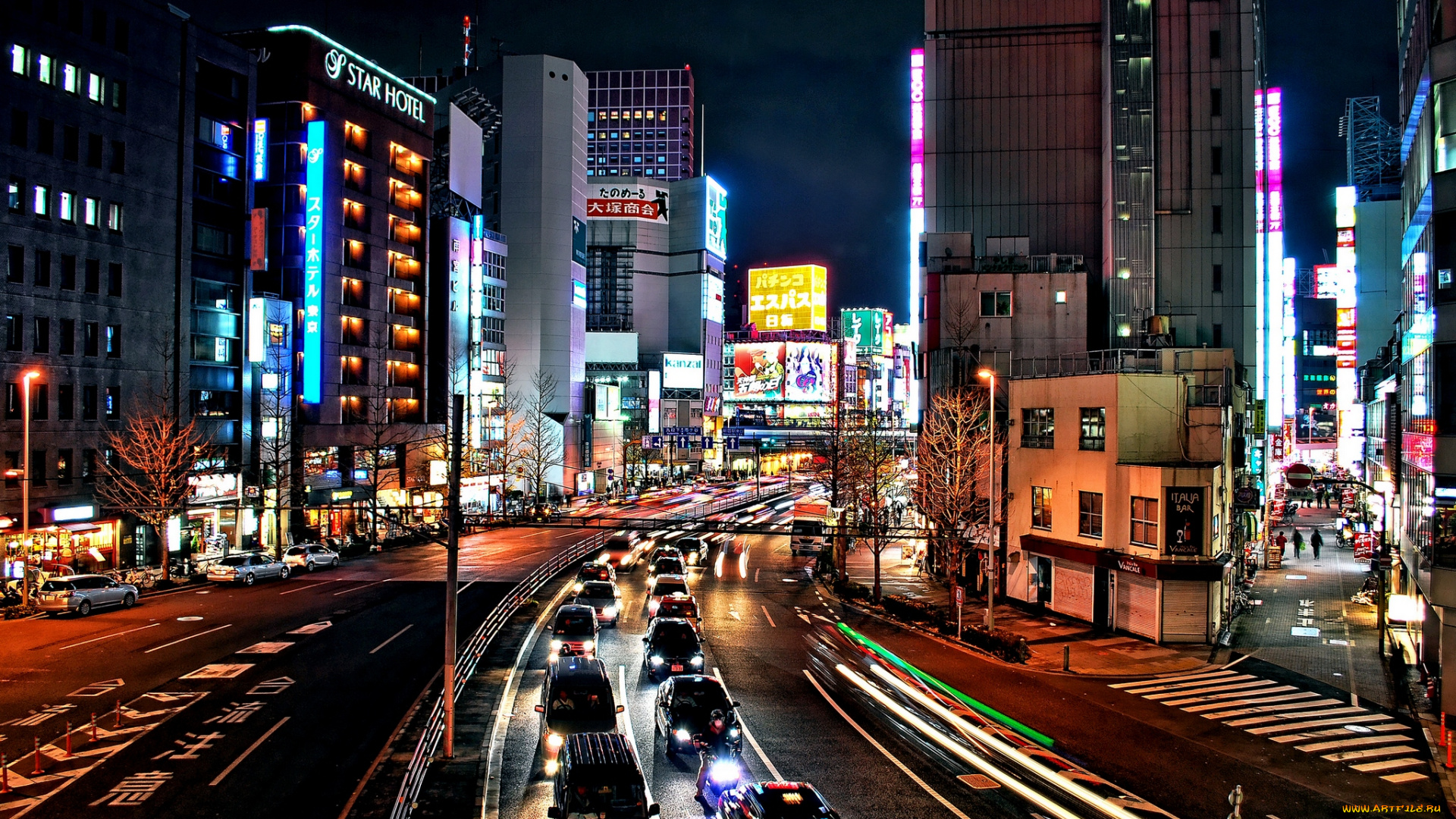 города, токио, Япония, дорога, ночь