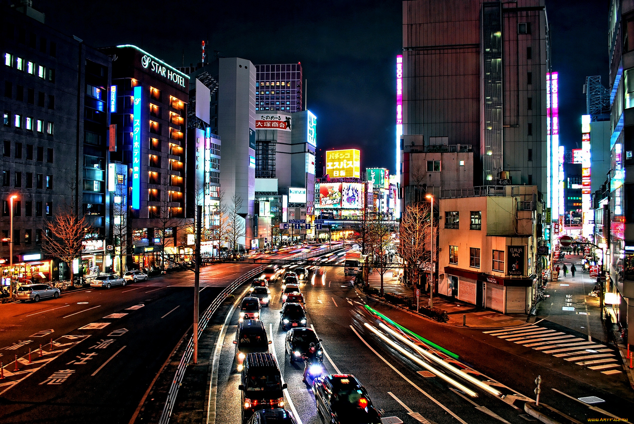 города, токио, Япония, дорога, ночь