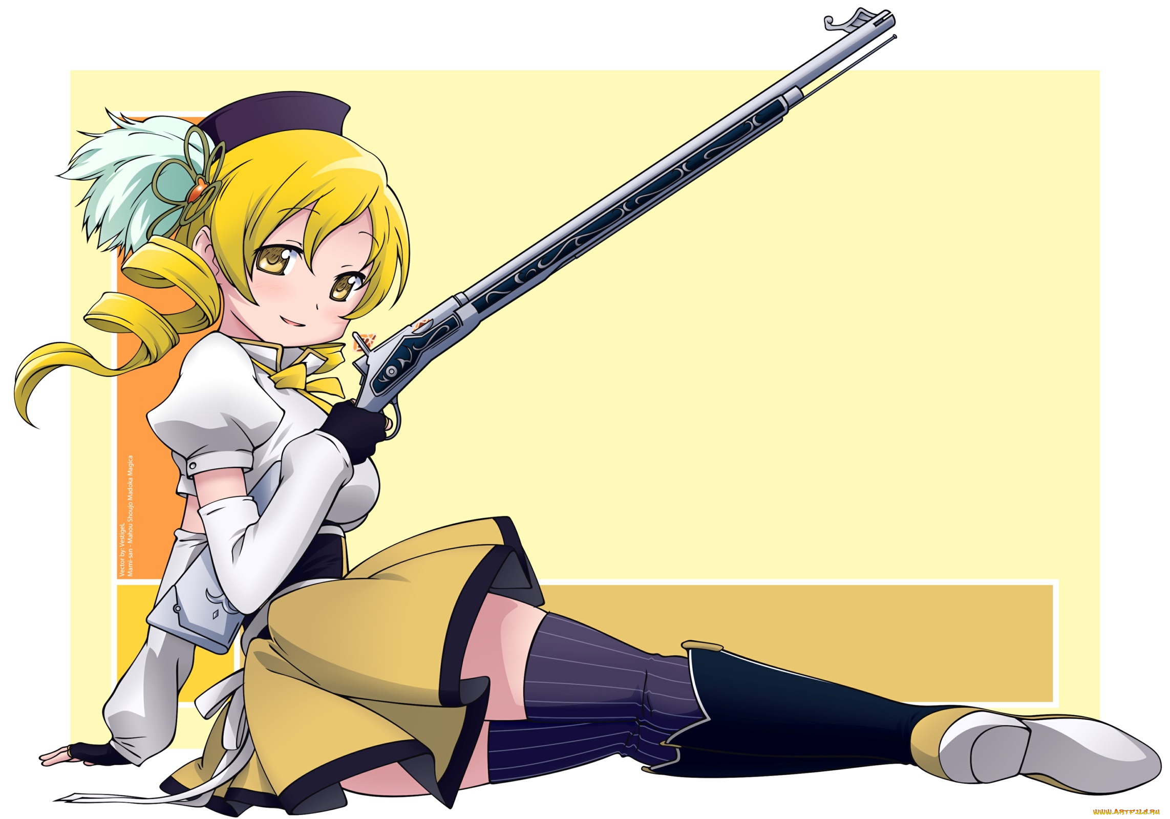 mami, tomoe, аниме, mahou, shoujo, madoka, magika, девушка, ружьё, ножки, magica