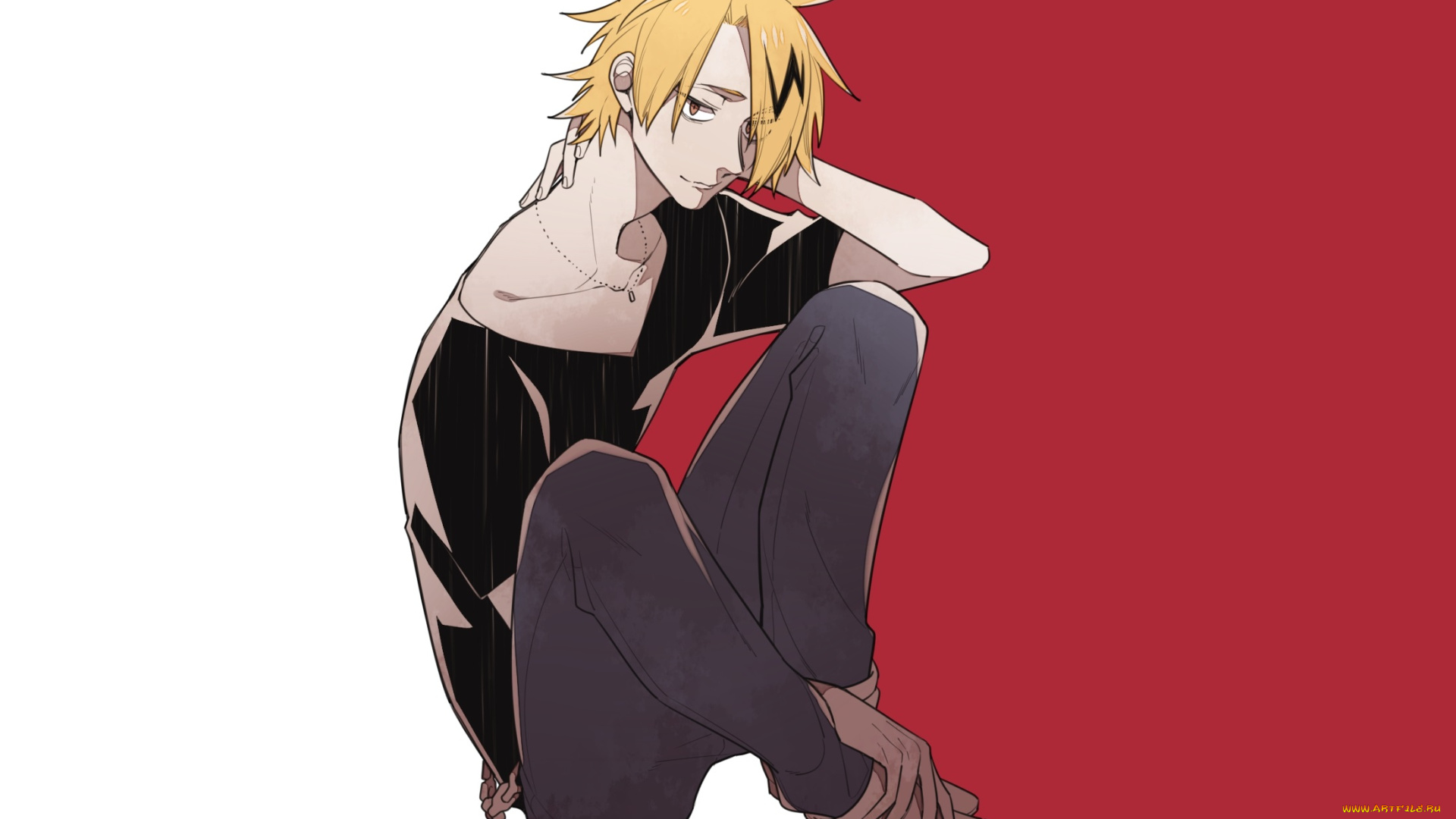 аниме, boku, no, hero, academia, kaminari, denki