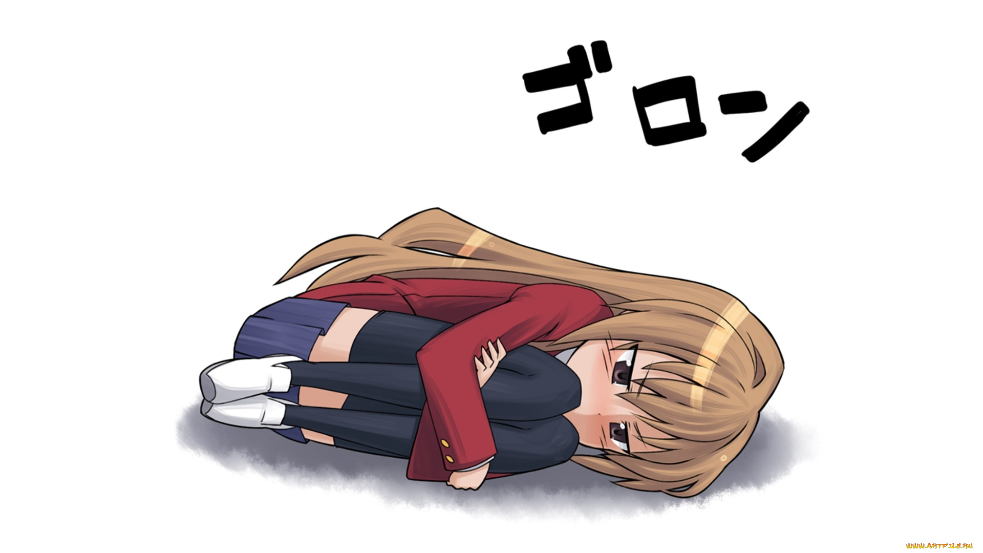 аниме, toradora, девушка, взгляд, фон