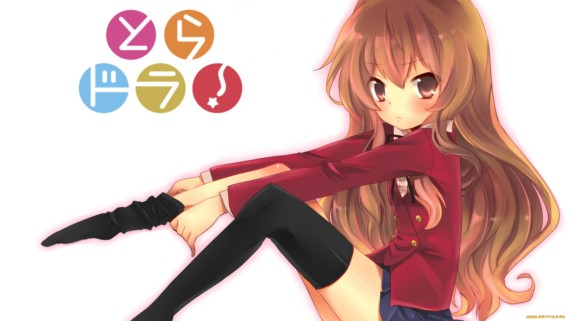 аниме, toradora, взгляд, фон, девушка