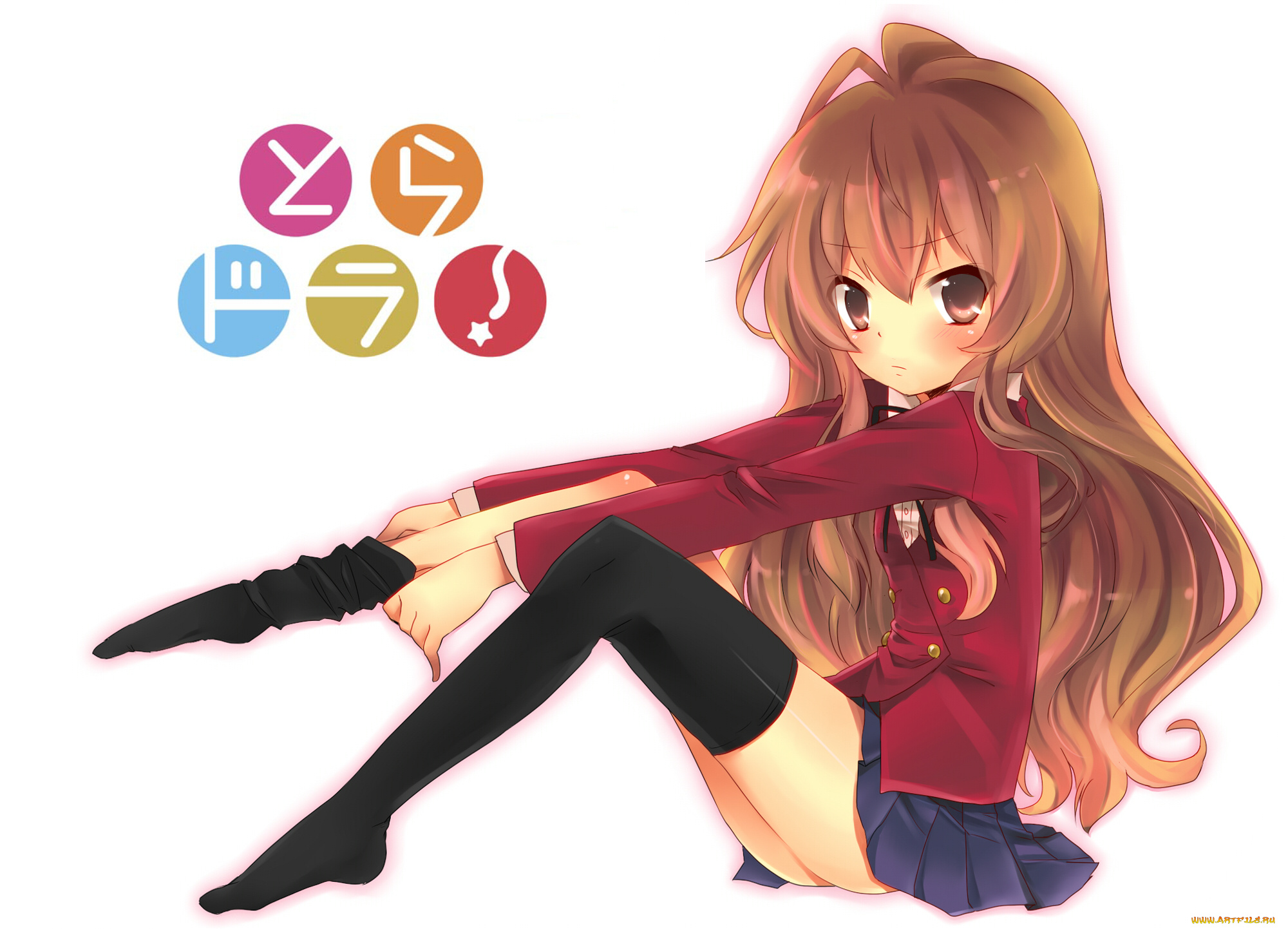 аниме, toradora, взгляд, фон, девушка