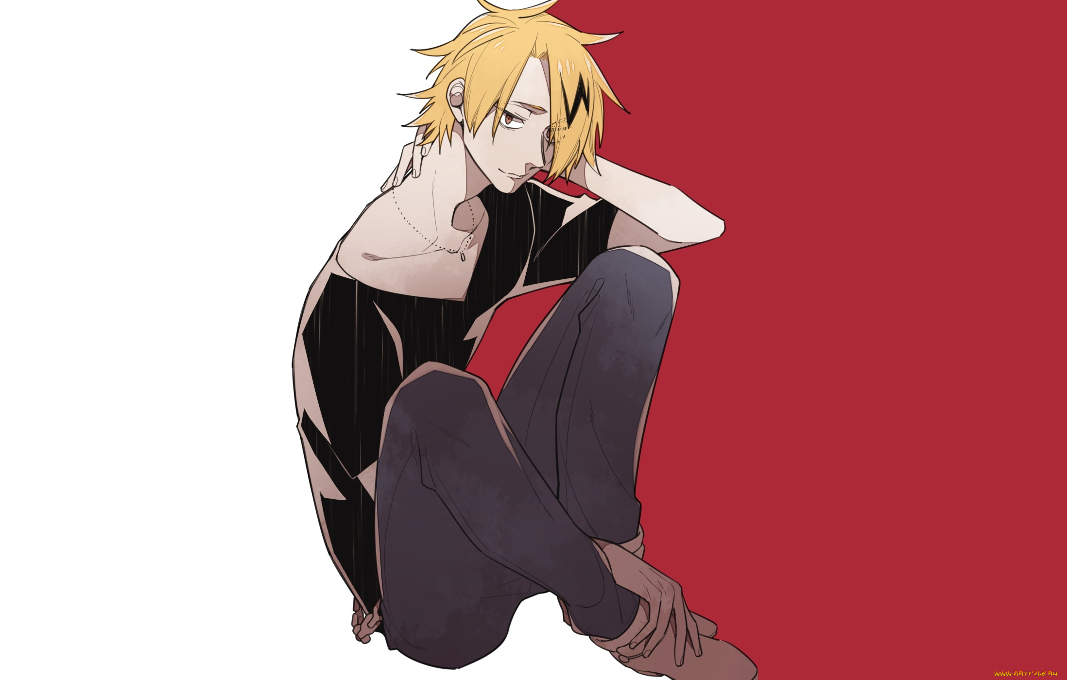 аниме, boku, no, hero, academia, kaminari, denki