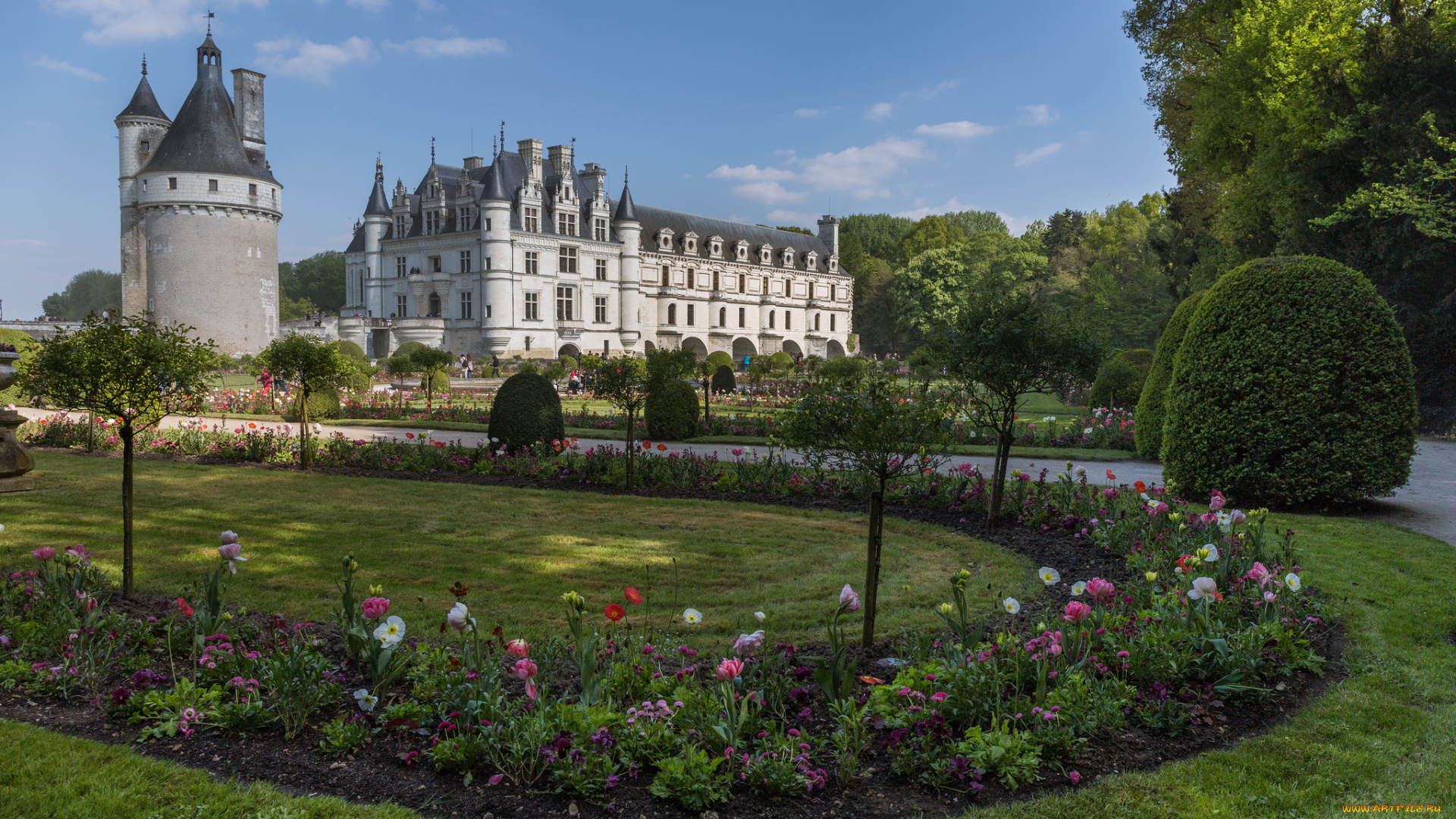 chenonceau, ch&, 226, teau, et, parc, города, замки, франции, стор