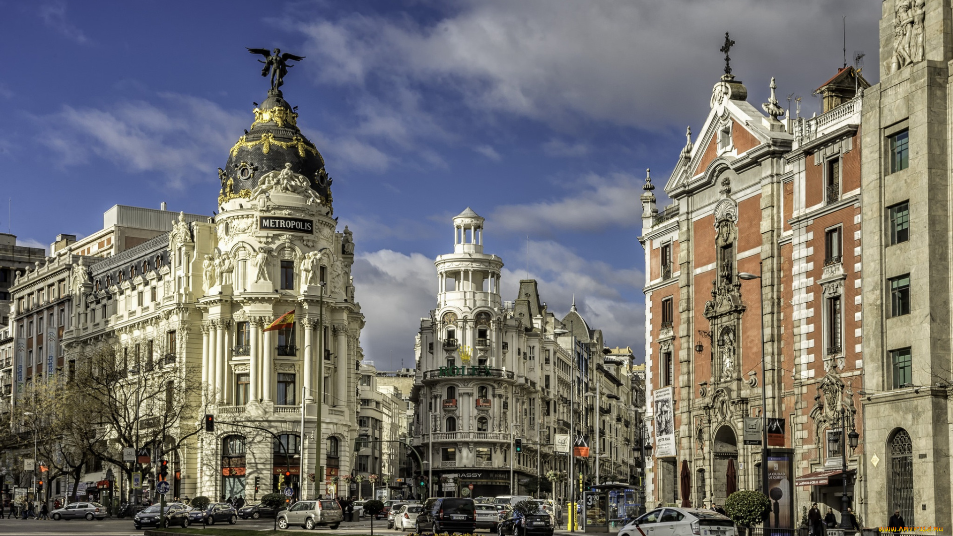 esquina, gran, via, con, alcala, , madrid, города, мадрид, , испания, площадь