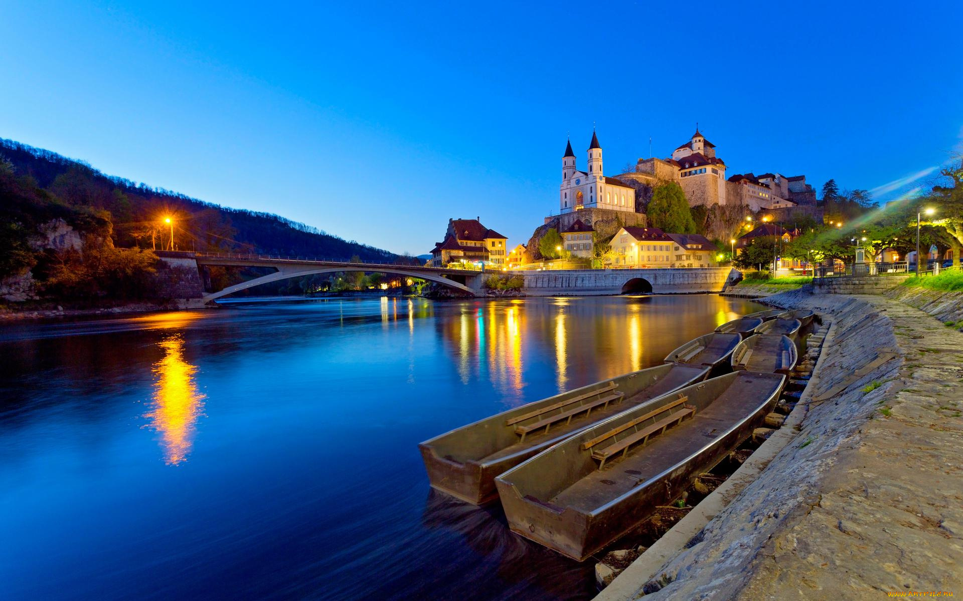 города, -, панорамы, швейцария, арбург, switzerland, aarburg