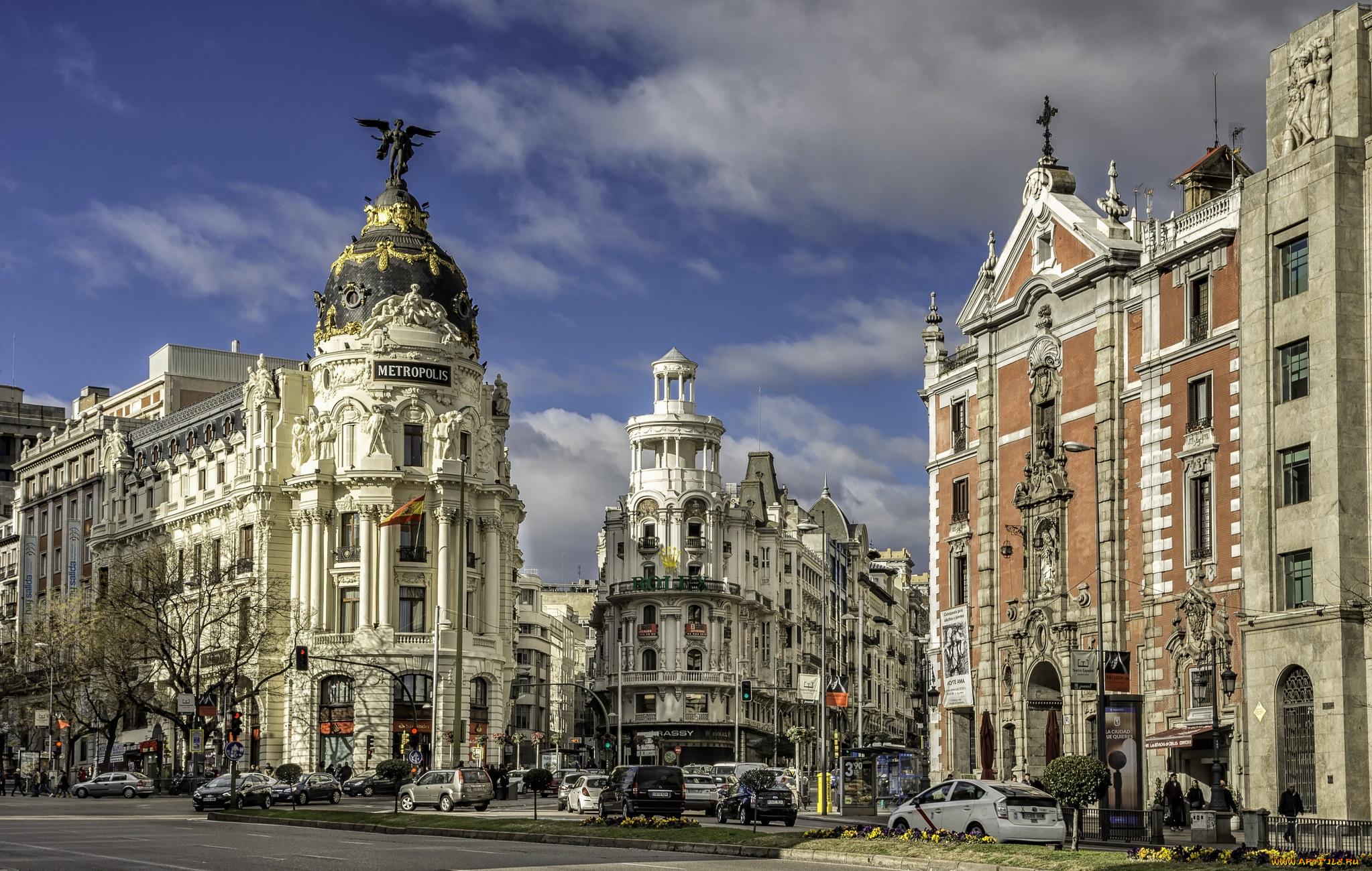 esquina, gran, via, con, alcala, , madrid, города, мадрид, , испания, площадь