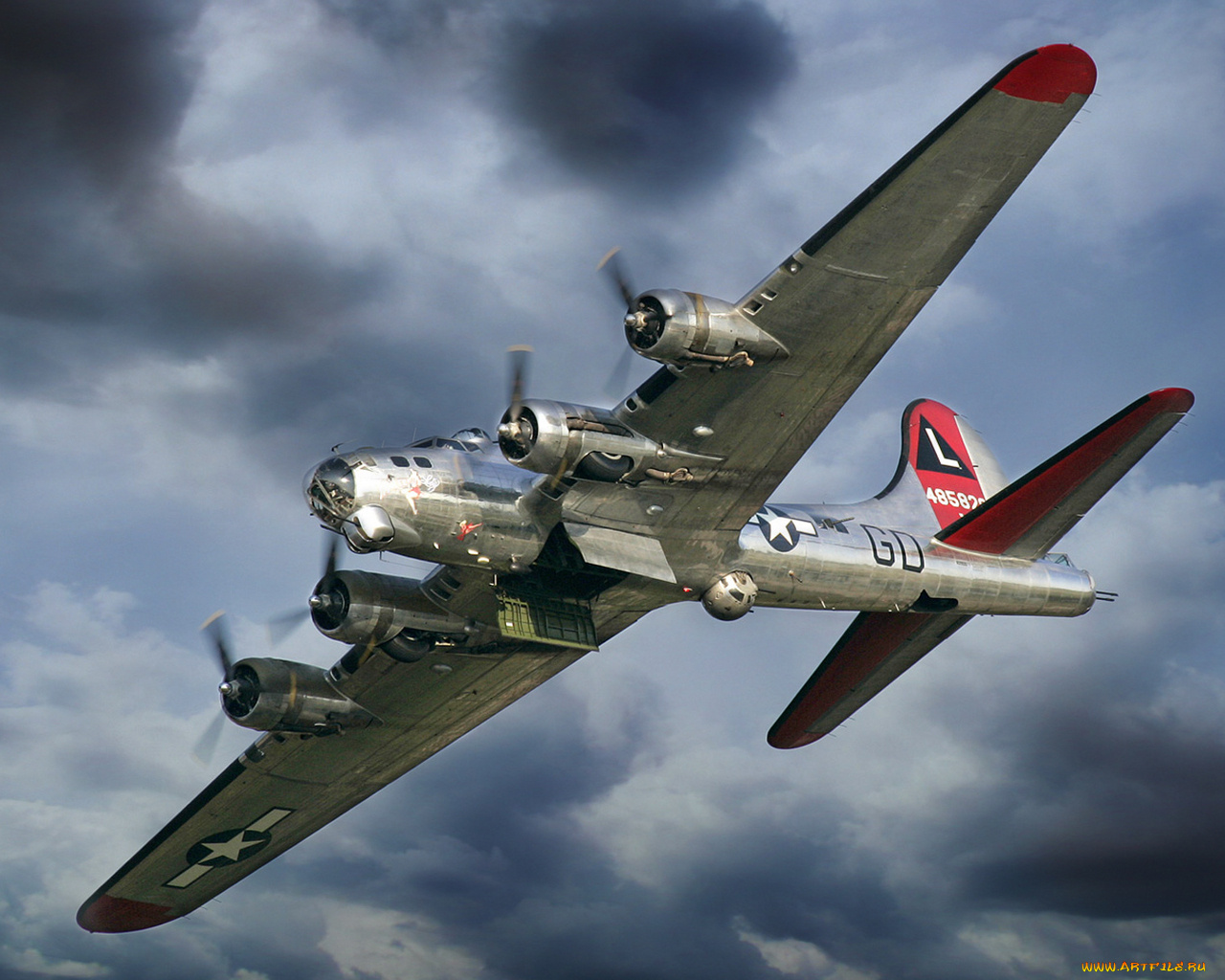 авиация, боевые, самолёты, boeing, b-17, flying, fortress