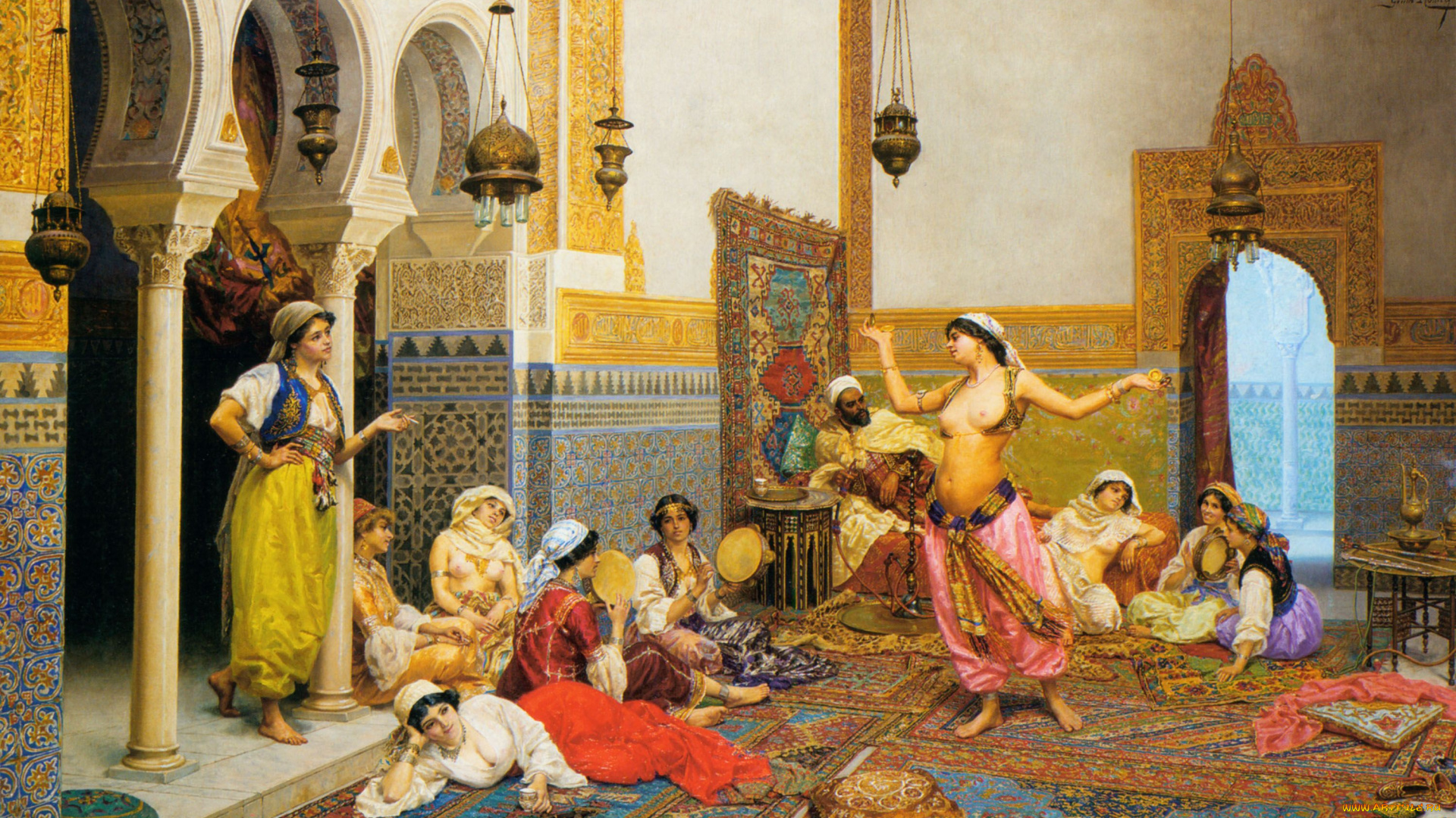 giulio, rosati, the, harem, dance, рисованные, гарем, наложница, танцовщица