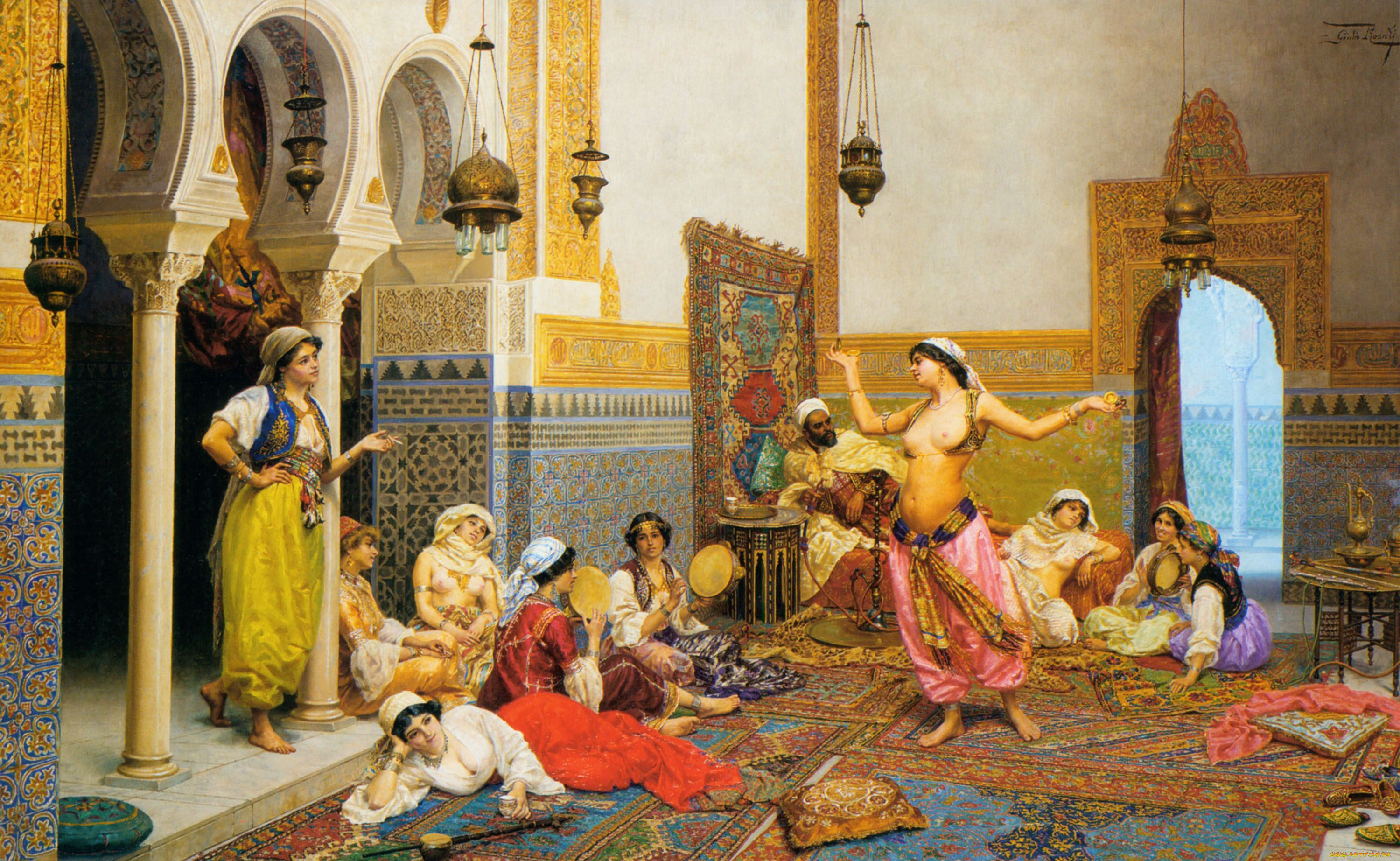 giulio, rosati, the, harem, dance, рисованные, гарем, наложница, танцовщица