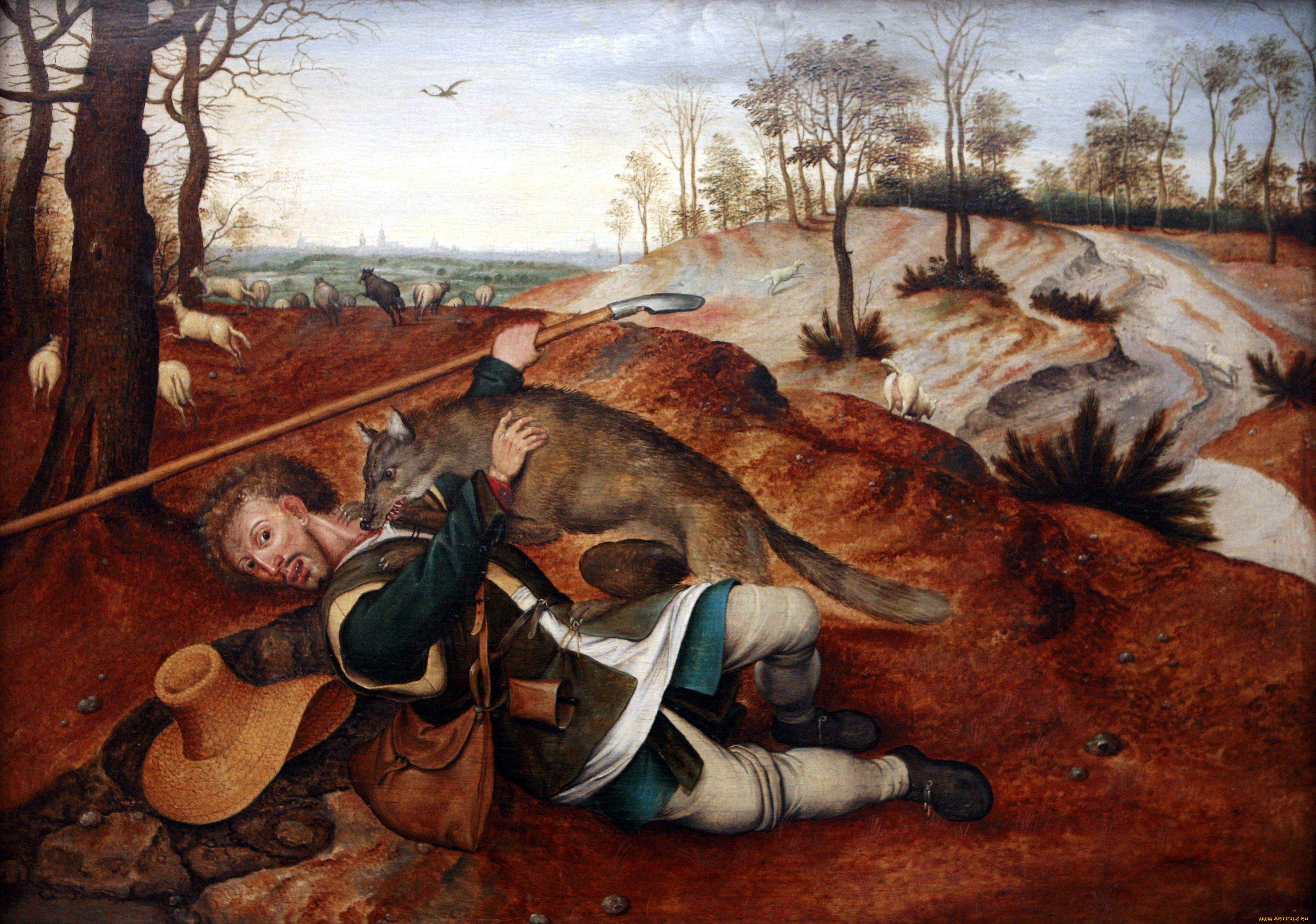 pieter, brueghel, рисованные, bruegel, волк, пастух