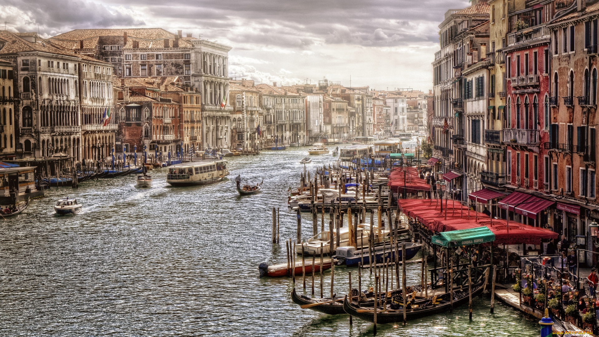 города, венеция, италия, канал, гондолы, здания