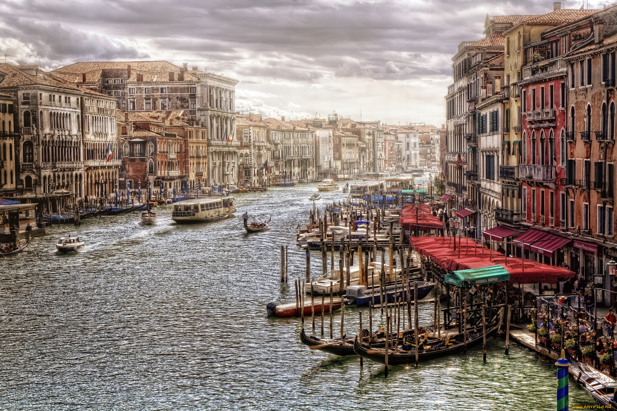 города, венеция, италия, канал, гондолы, здания