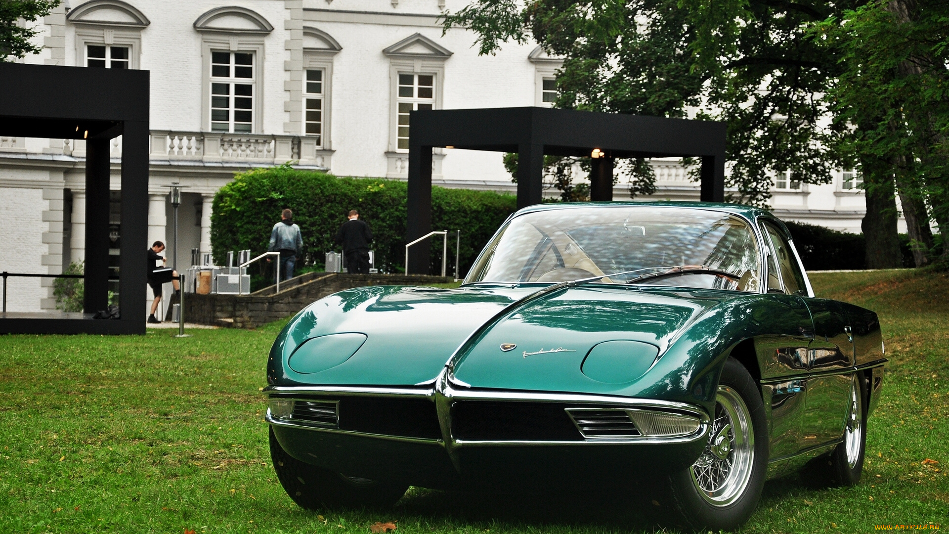 1963, lamborghini, 350, gtv, автомобили, классика, лужайка