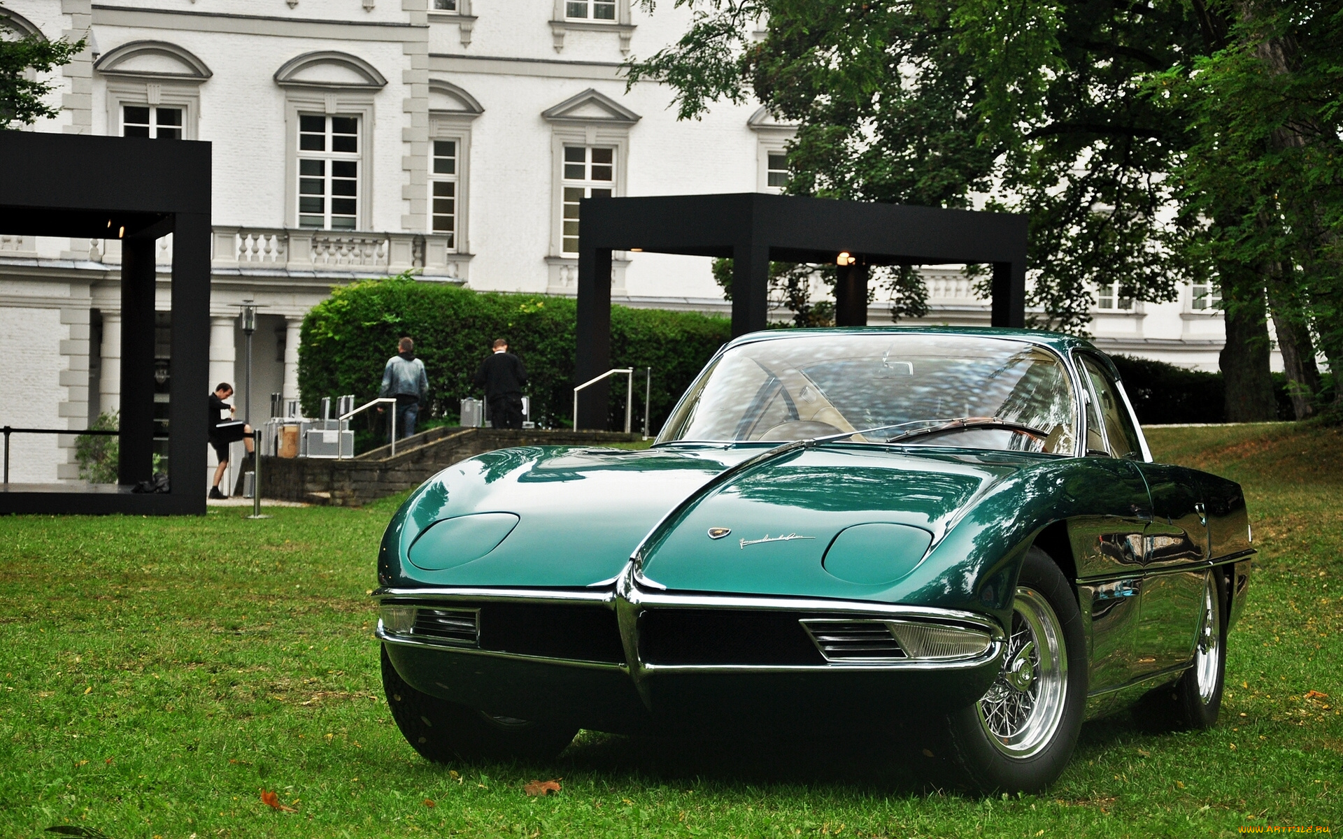 1963, lamborghini, 350, gtv, автомобили, классика, лужайка