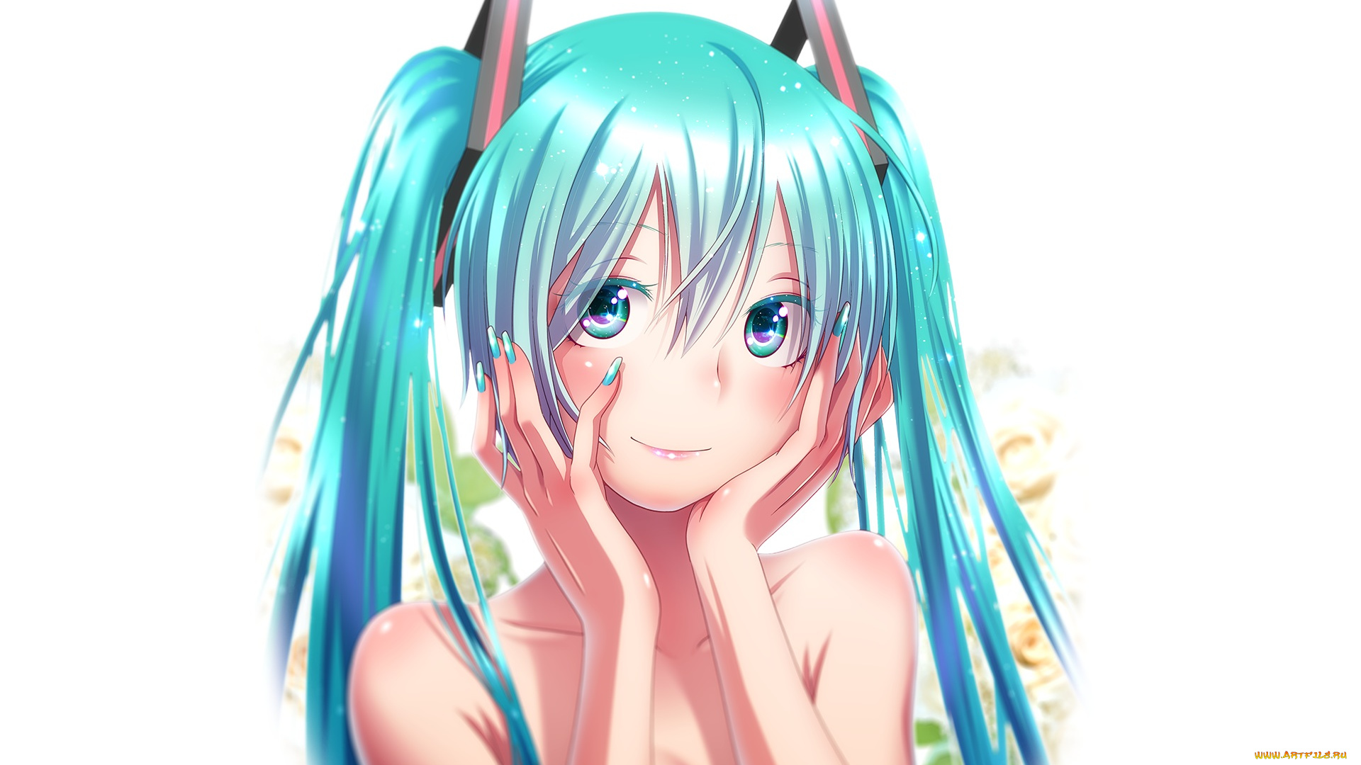 аниме, vocaloid, hatsune, miku, взгляд, девочка, takouji, арт