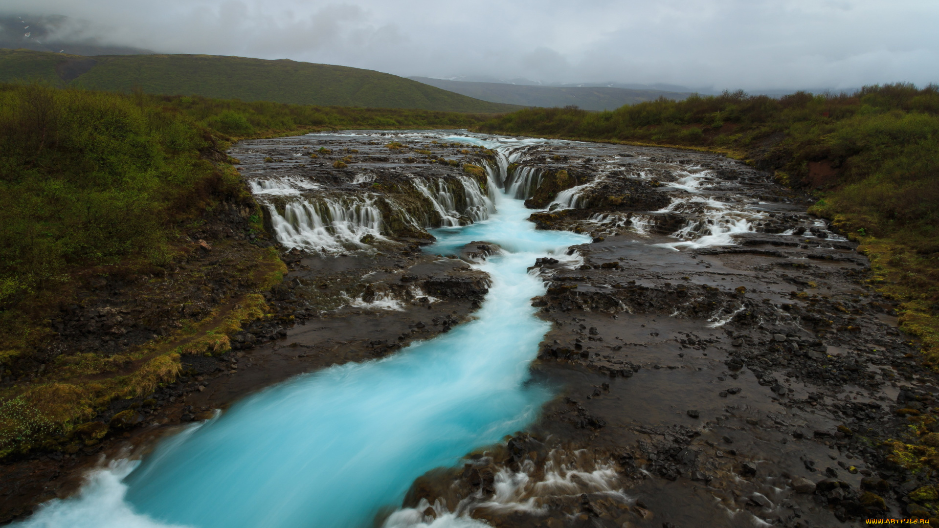 природа, водопады, исландия, река