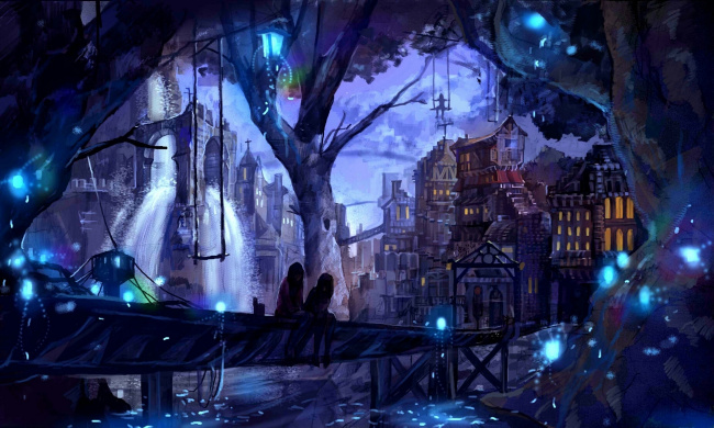 Картинка аниме город