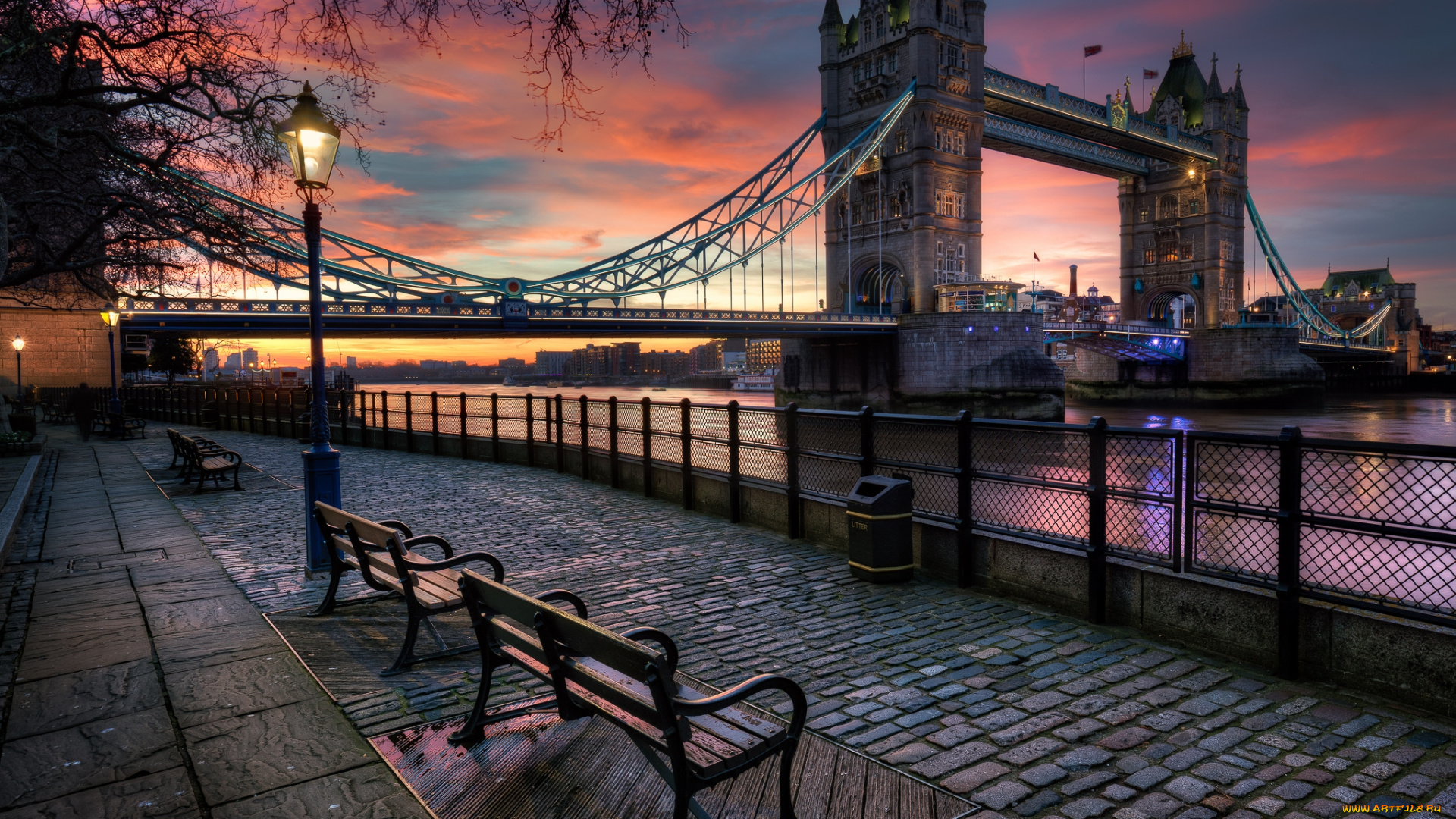 tower, bridge, города, лондон, , великобритания, мост, набережная, река