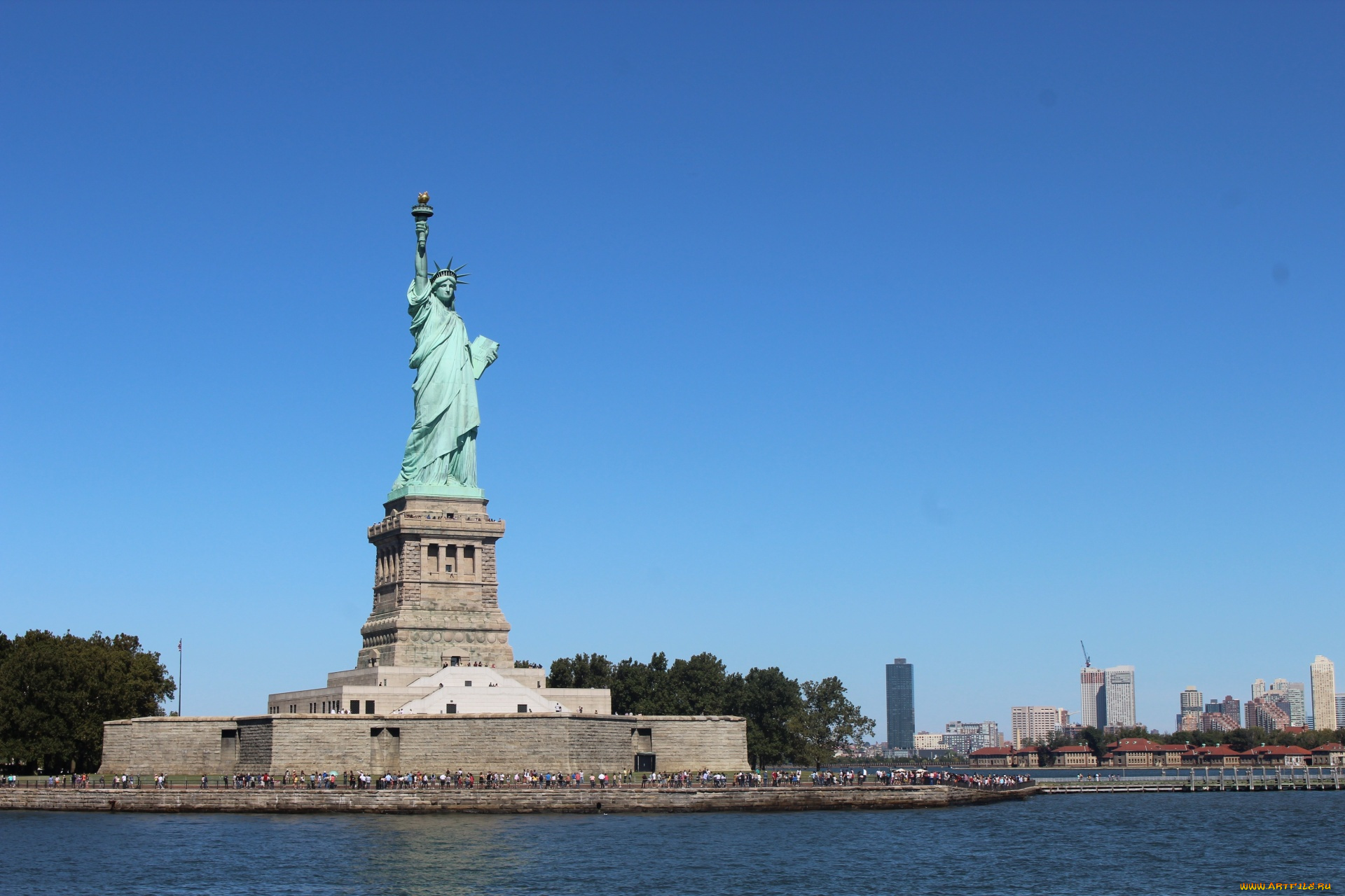 города, нью-йорк, , сша, the, statue, of, liberty