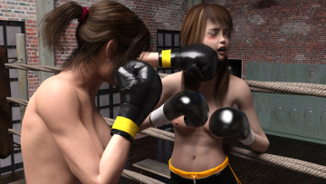 Картинка 3д+графика спорт+ sport ринг фон девушки бокс взгляд
