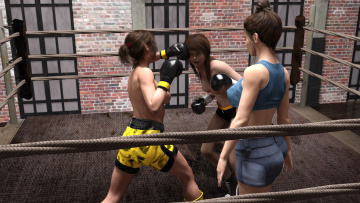 Картинка 3д+графика спорт+ sport взгляд фон девушки бокс ринг
