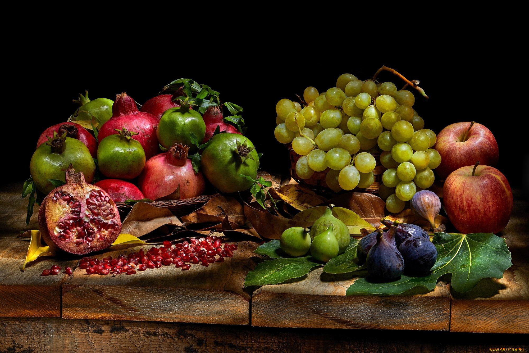 еда, фрукты, , ягоды, инжир, гранаты, виноград, яблоки